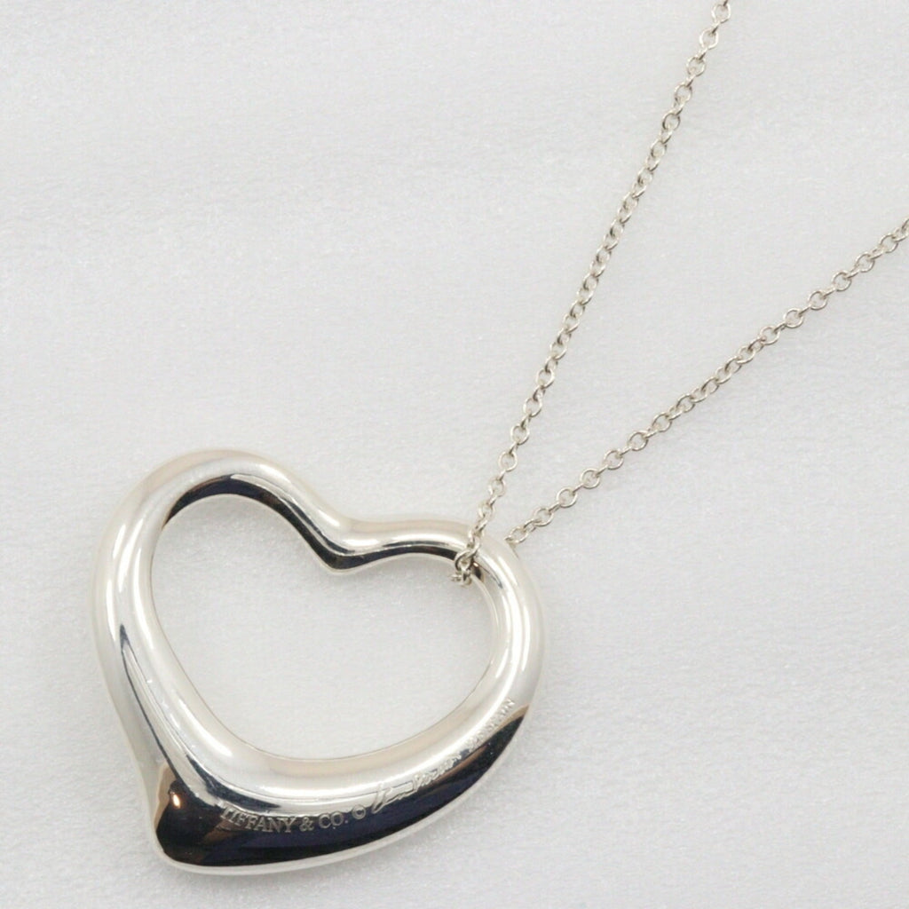 Open Heart Pendant Necklace Sterling Silver