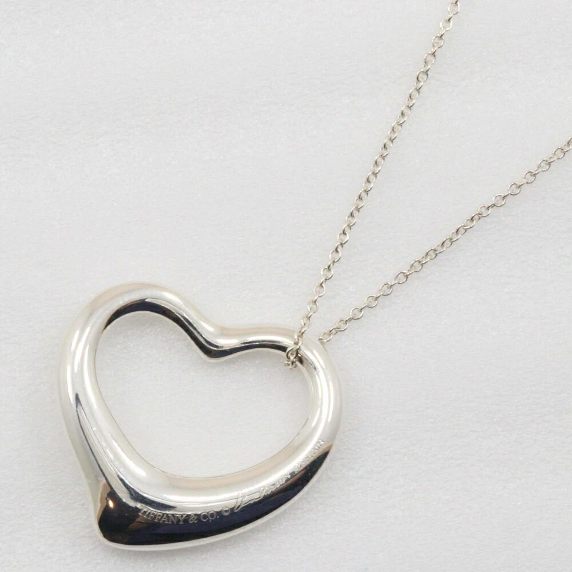Open Heart Pendant Necklace Sterling Silver