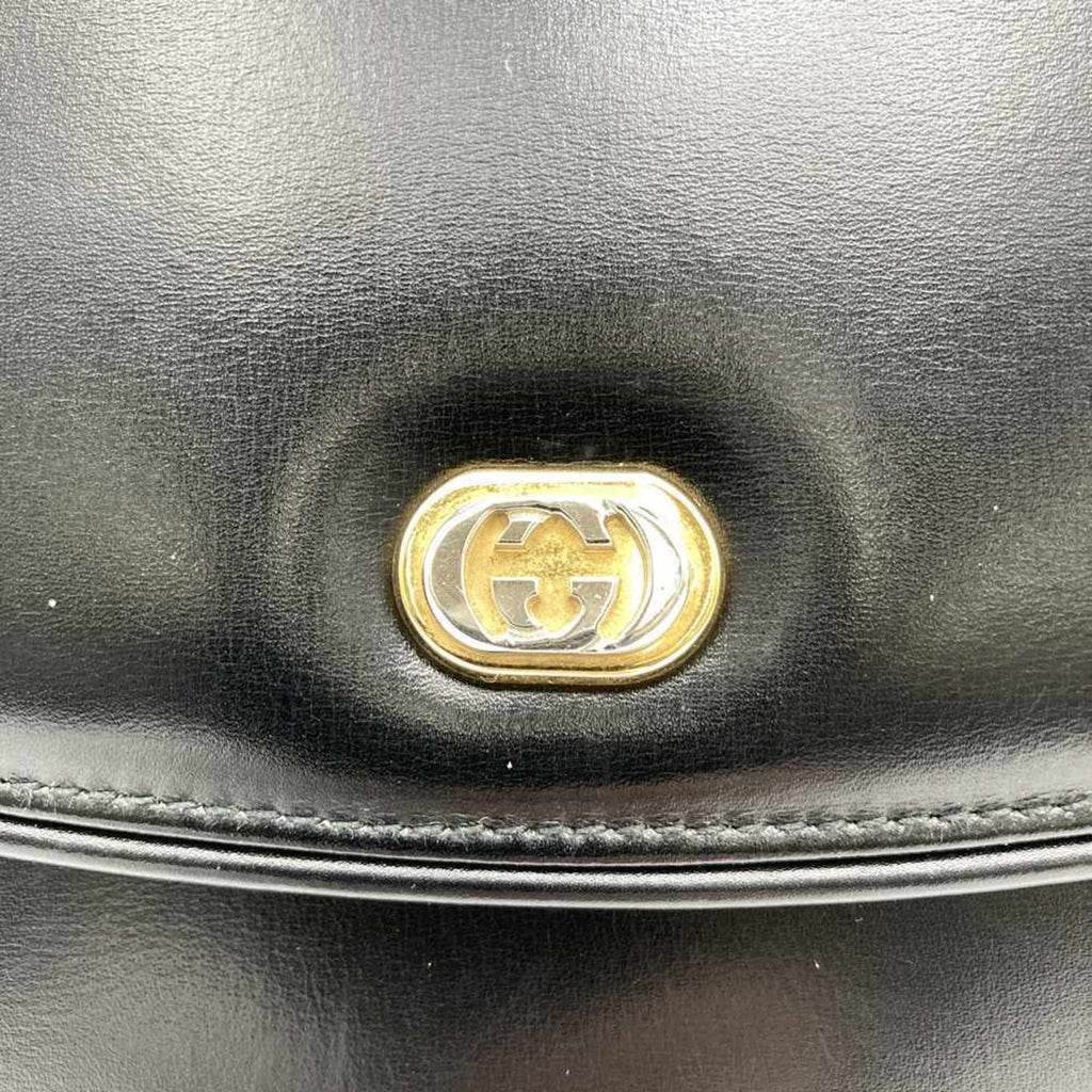 Vintage Convertible Bamboo Top Handle Bag Leather Small