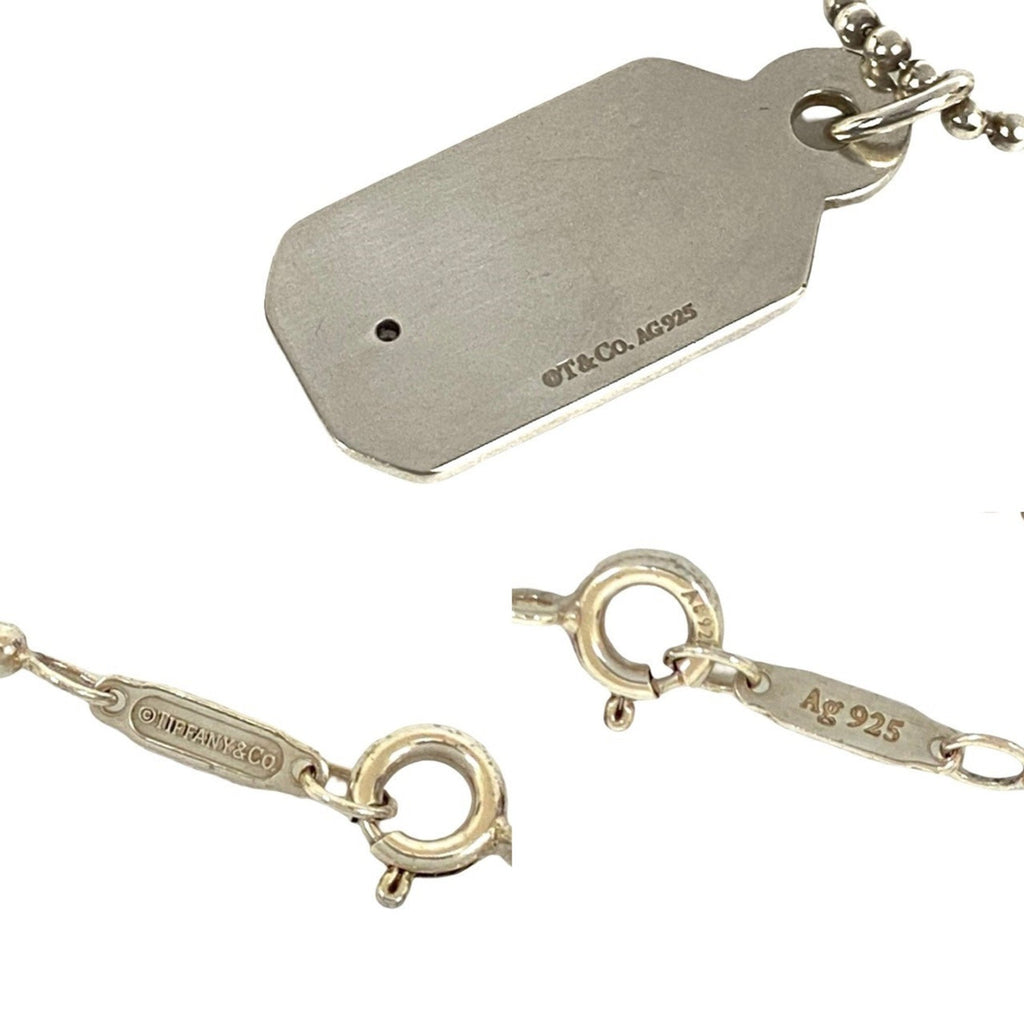 Dog Tag Pendant Necklace Sterling Silver