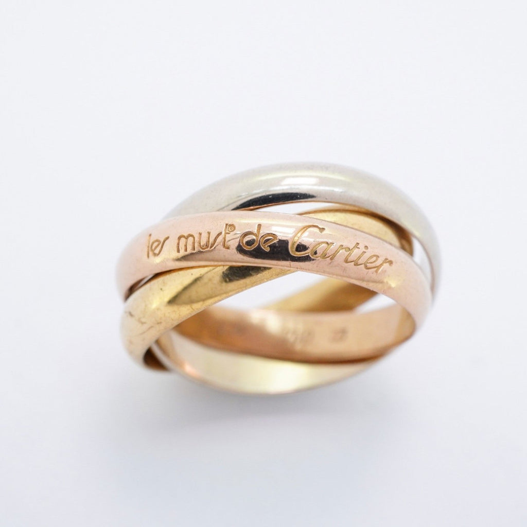 Vendome Louis Cartier Band Ring 18K Tricolor Gold