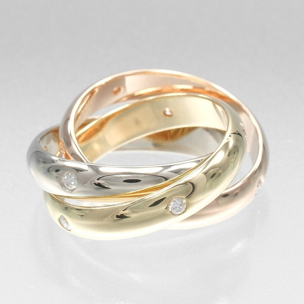 Vendome Louis Cartier Band Ring 18K Tricolor Gold