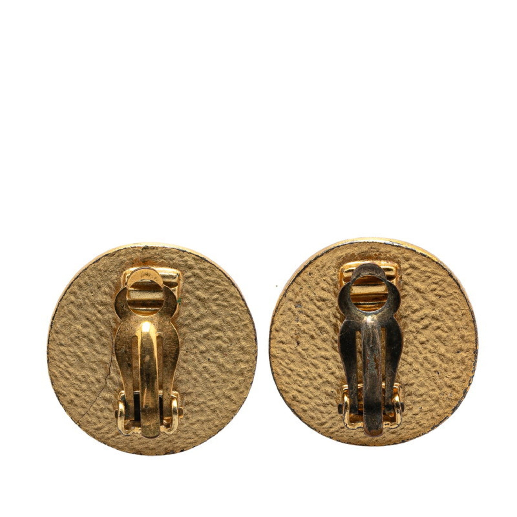 CC Logo Clip-On Earrings Gold-Tone Metal Gold-Tone Metal
