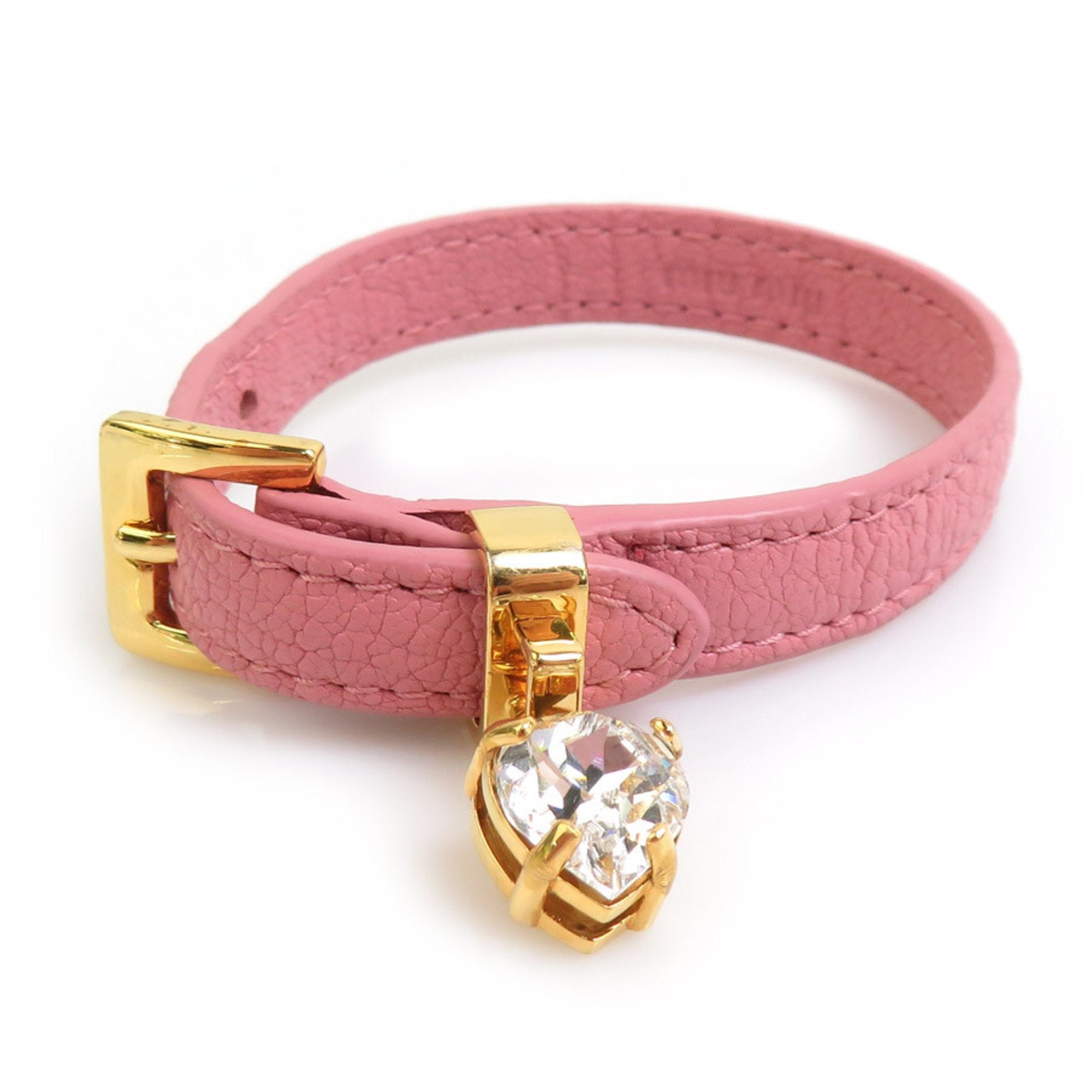 Bracelet Leather and Metal Pink