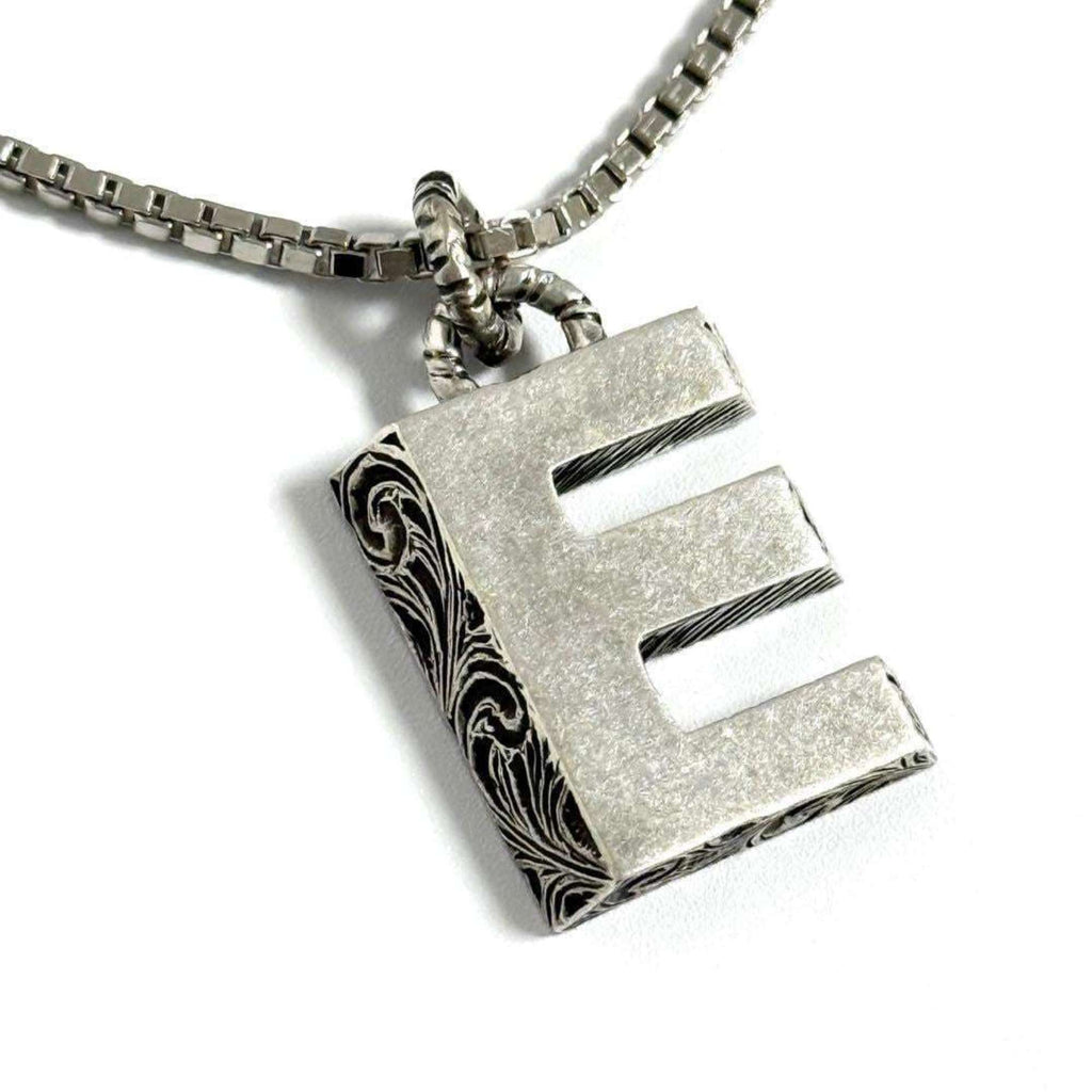 Alphabet Pendant Necklace Sterling Silver Initial E