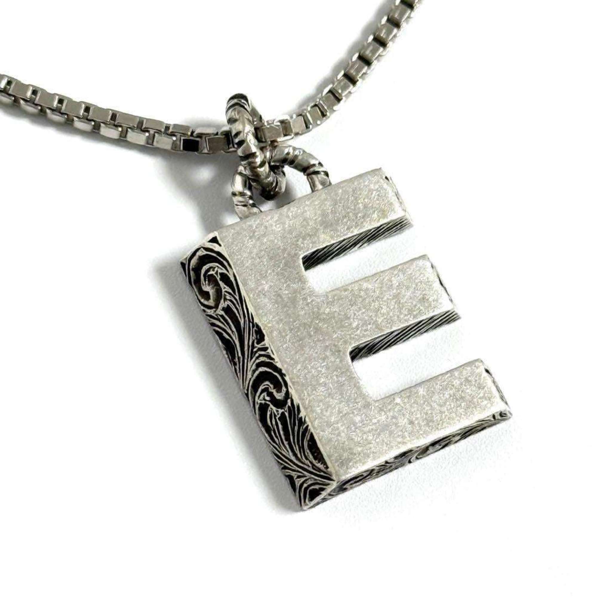 Alphabet Pendant Necklace Sterling Silver Initial E