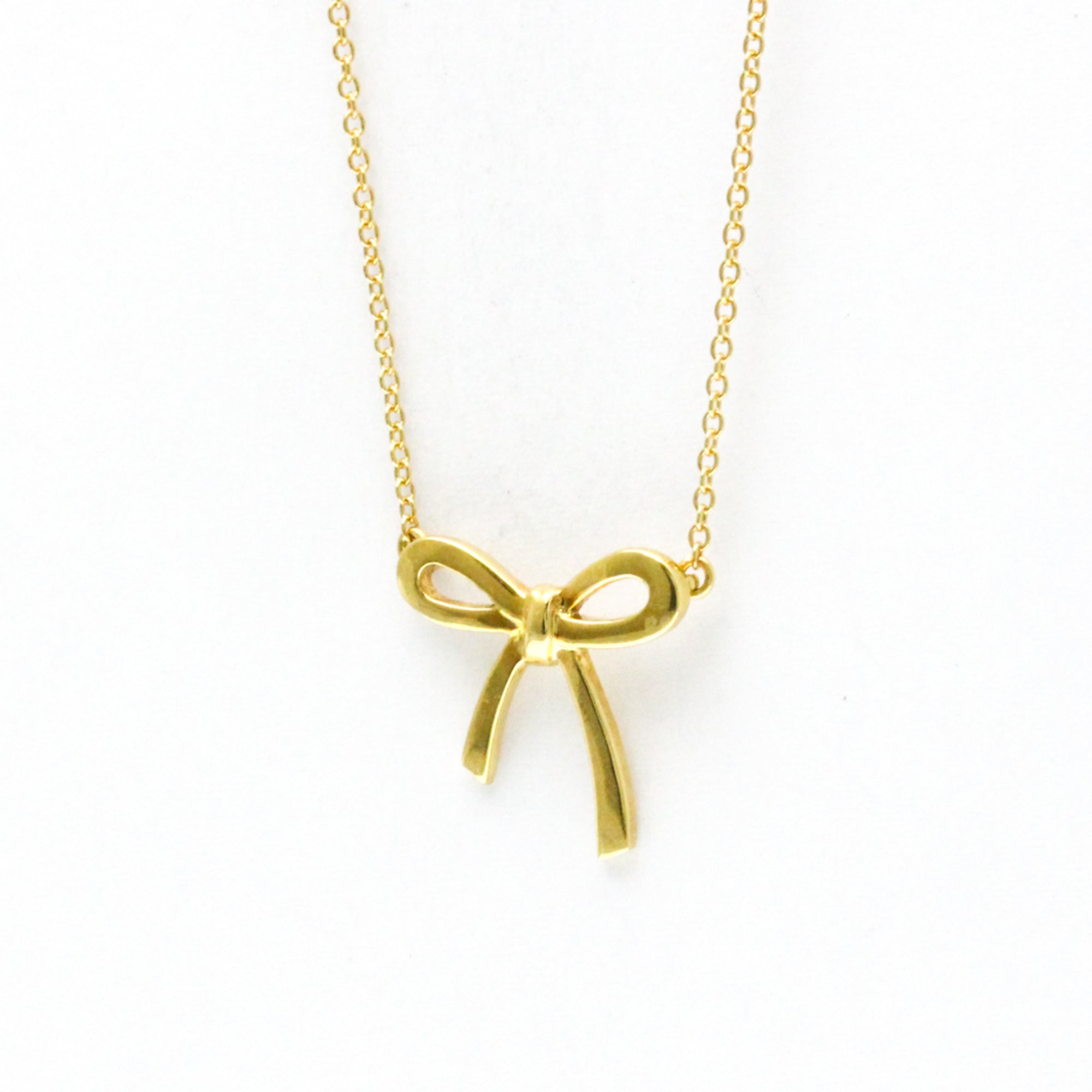 Bow Pendant Necklace 18K Yellow Gold