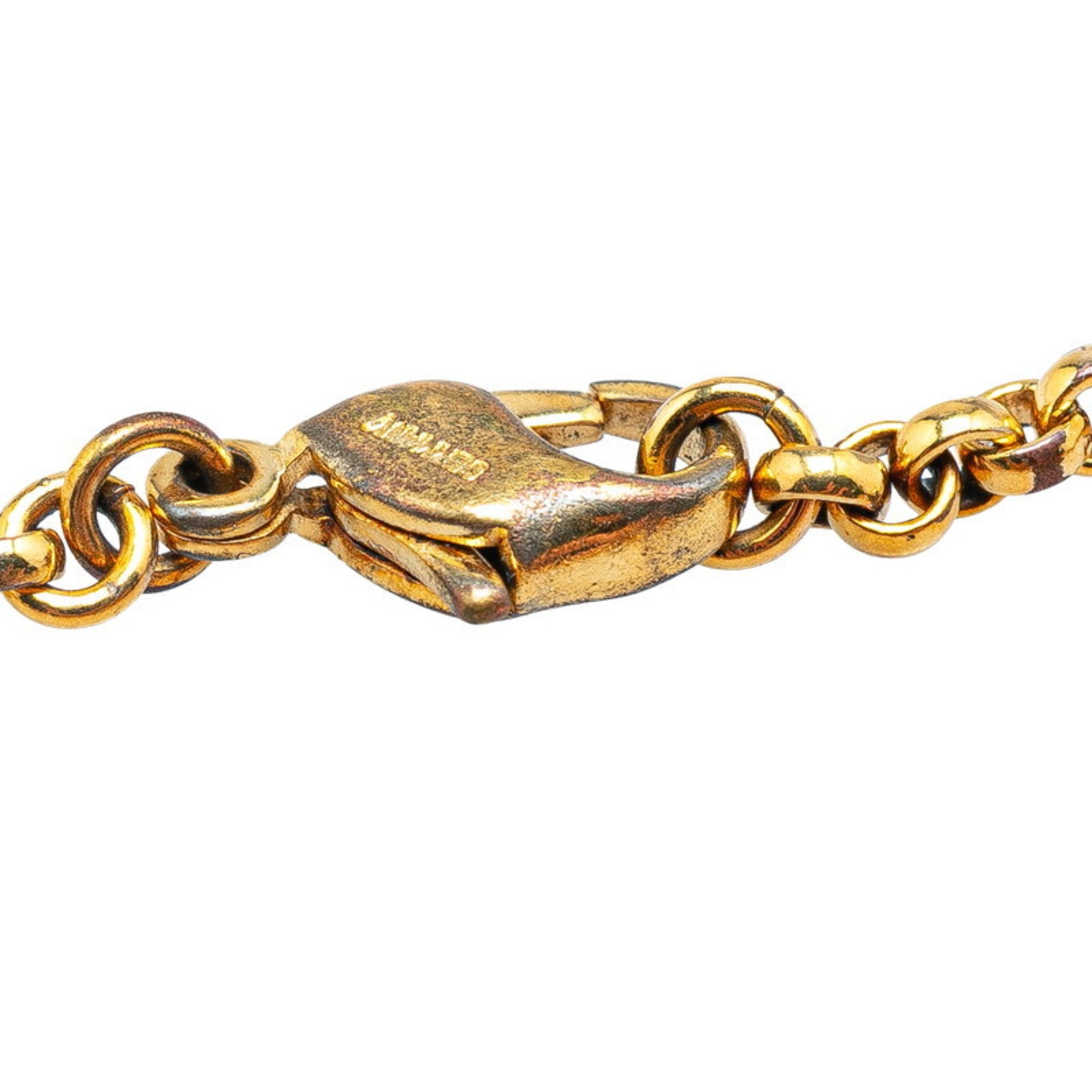 Emblem Heart Bracelet Gold Plated with Rhinestone
