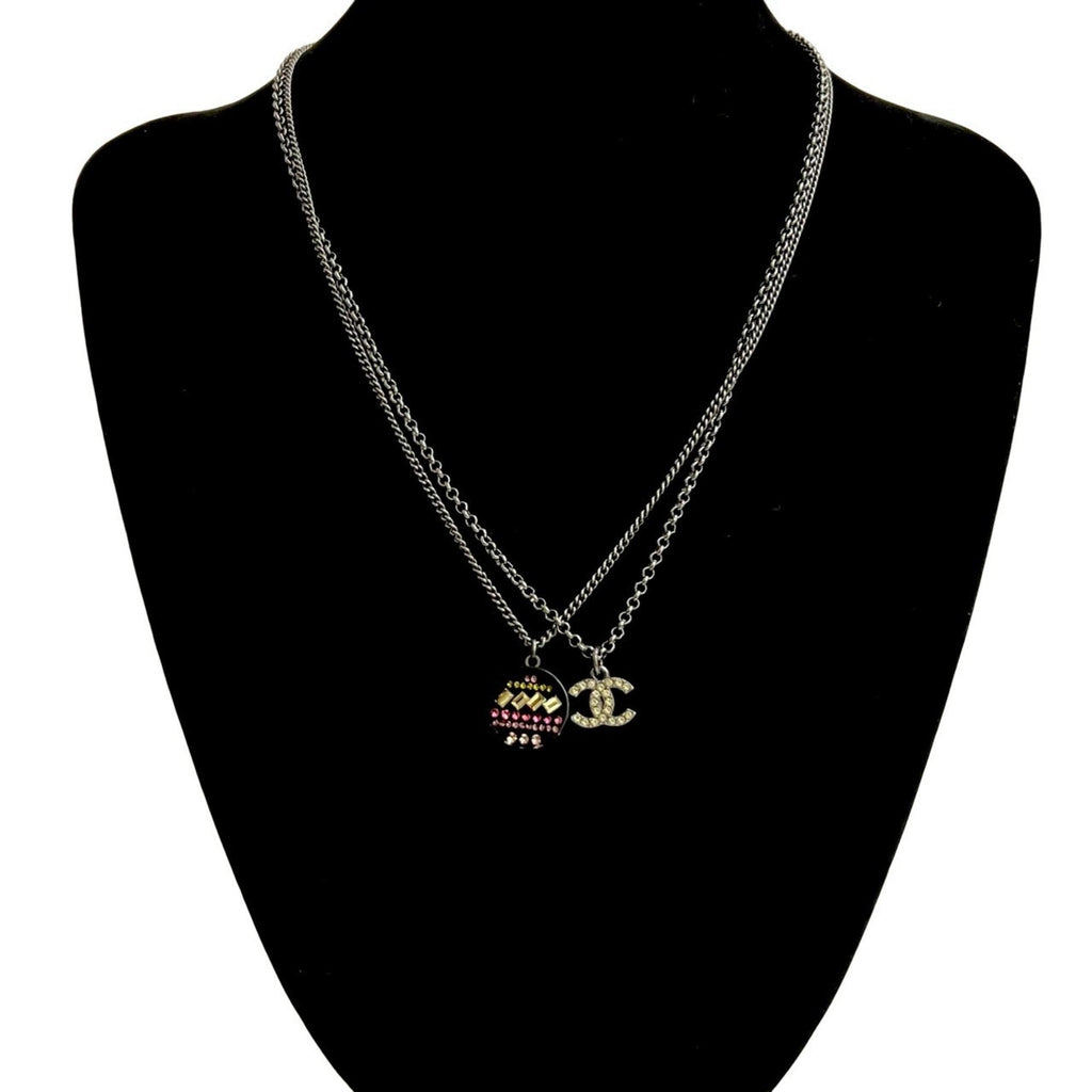 CC Logo Chain Pendant Necklace Sterling Silver