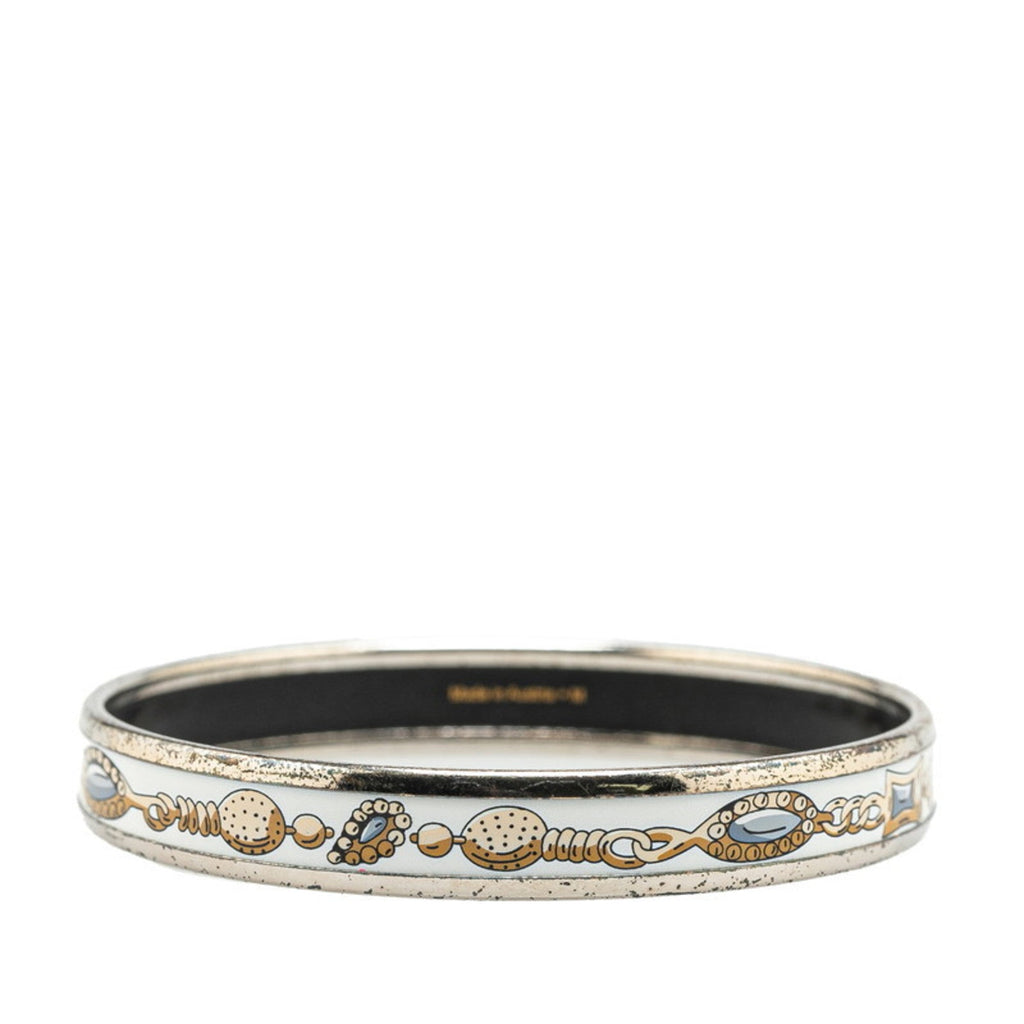 Bracelet Box Calf Leather and Metal Multi-Color White