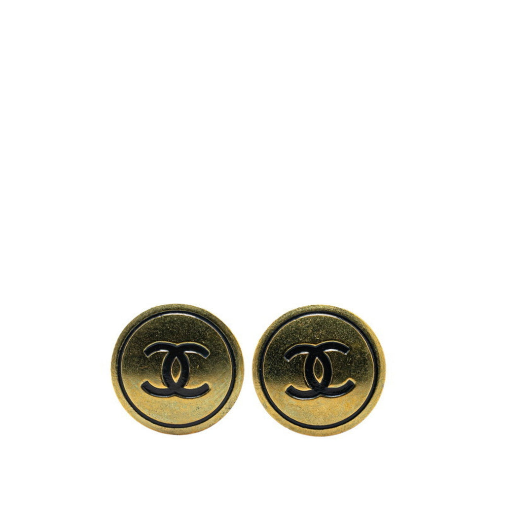 CC Logo Clip-On Earrings Metal Gold-Tone Metal