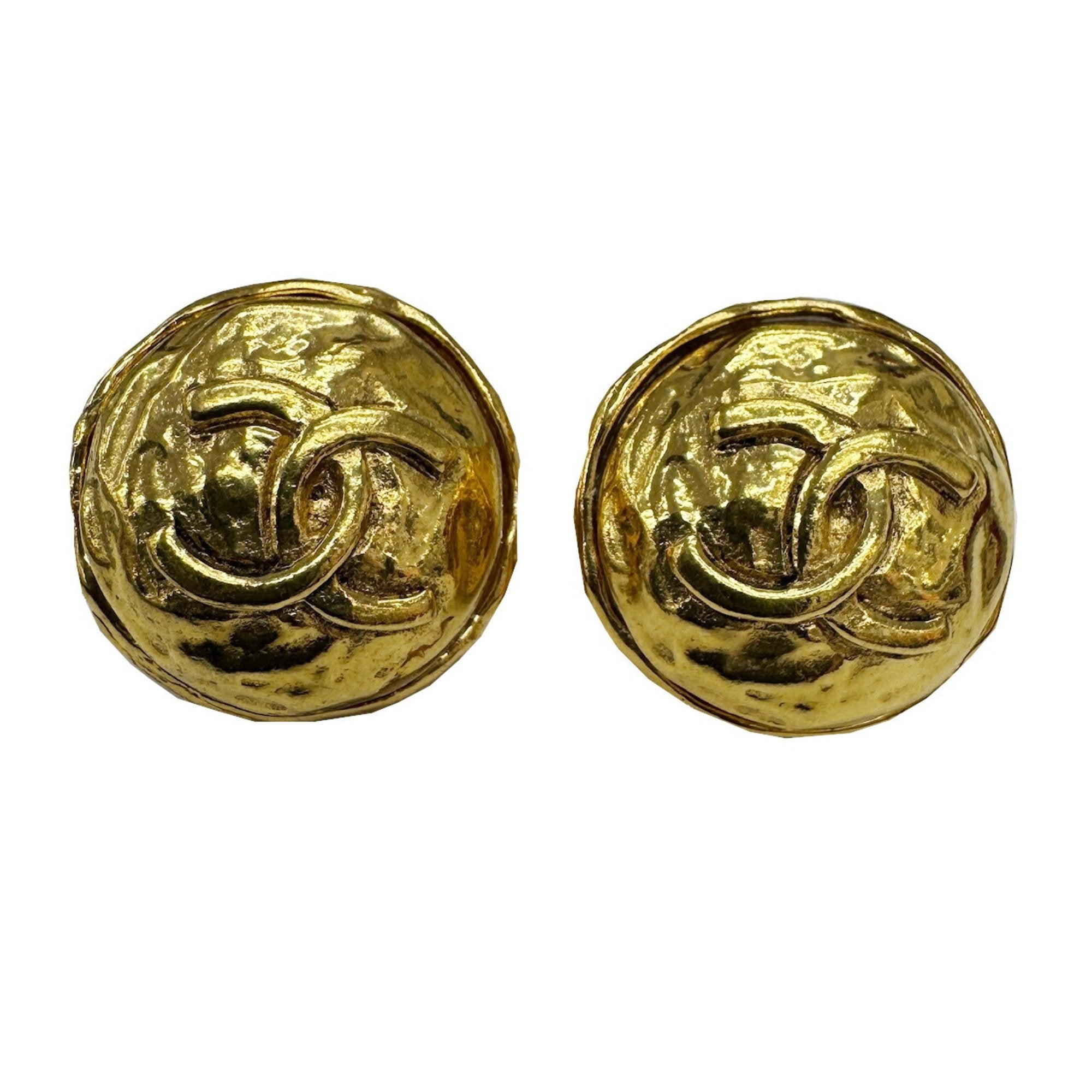 CC Logo Clip-On Earrings Metal Gold-Tone Metal