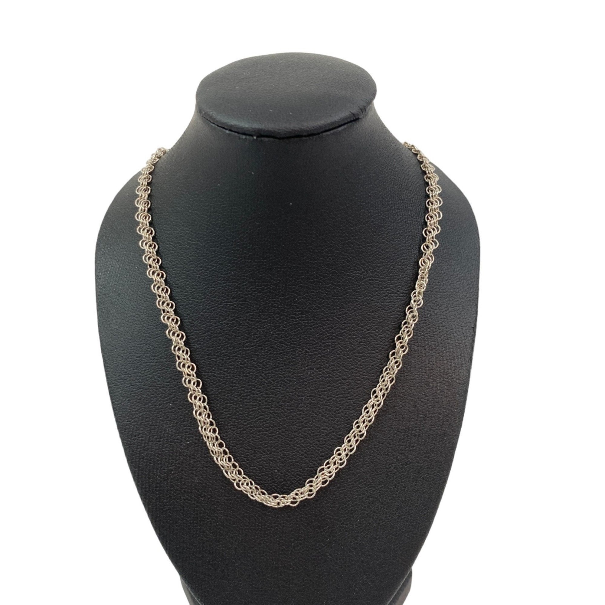 Mesh Pendant Necklace Sterling Silver