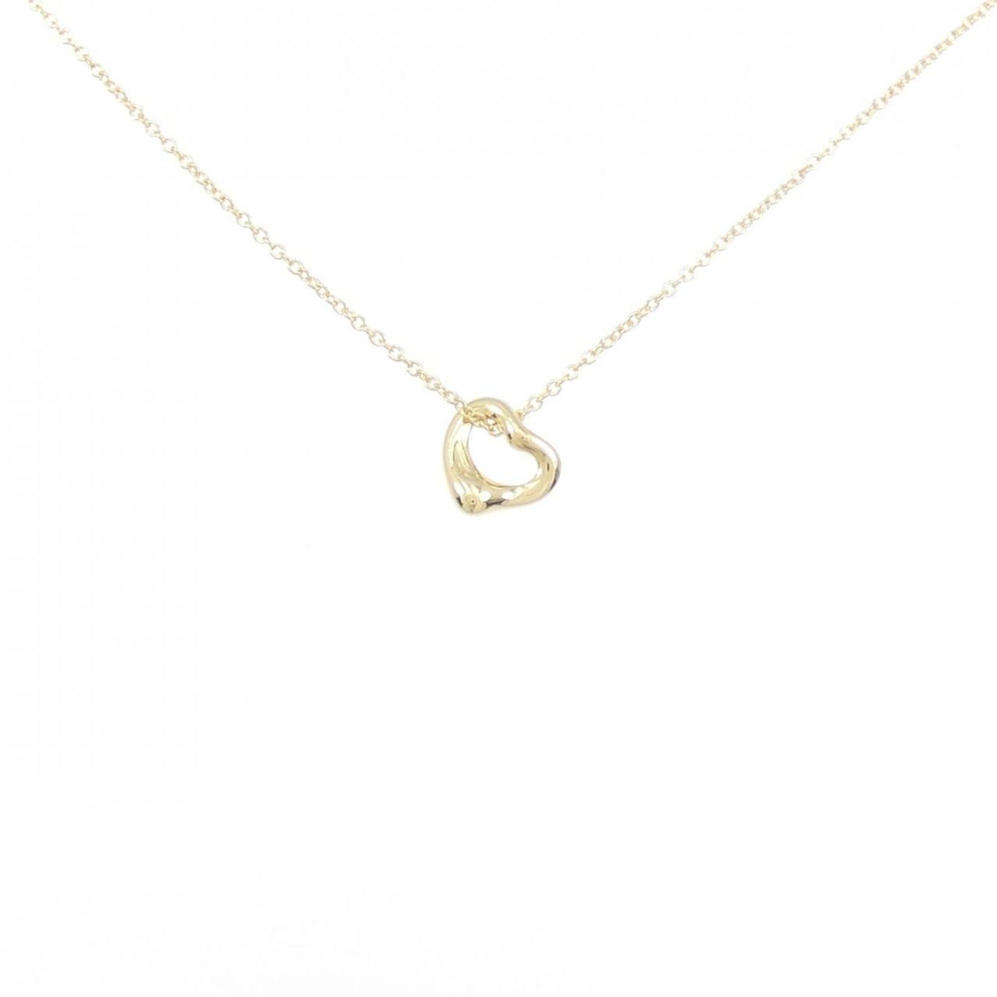 Open Heart Pendant Necklace 18K Yellow Gold 7.1mm