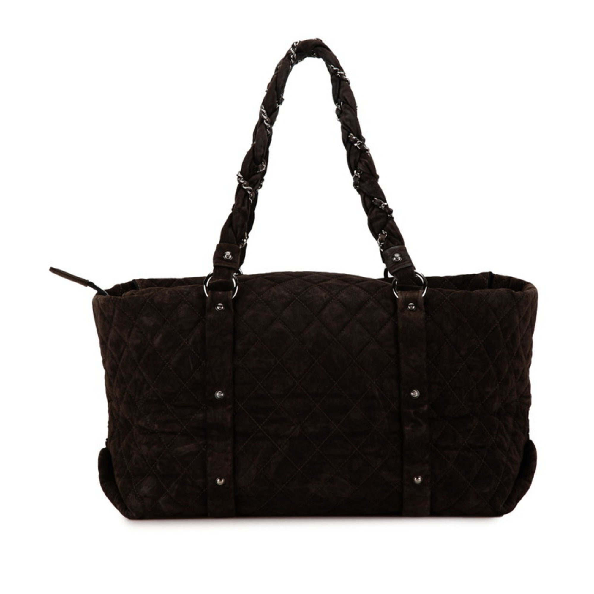 Lady Braid Shopping Tote Quilted Distressed Lambskin XL