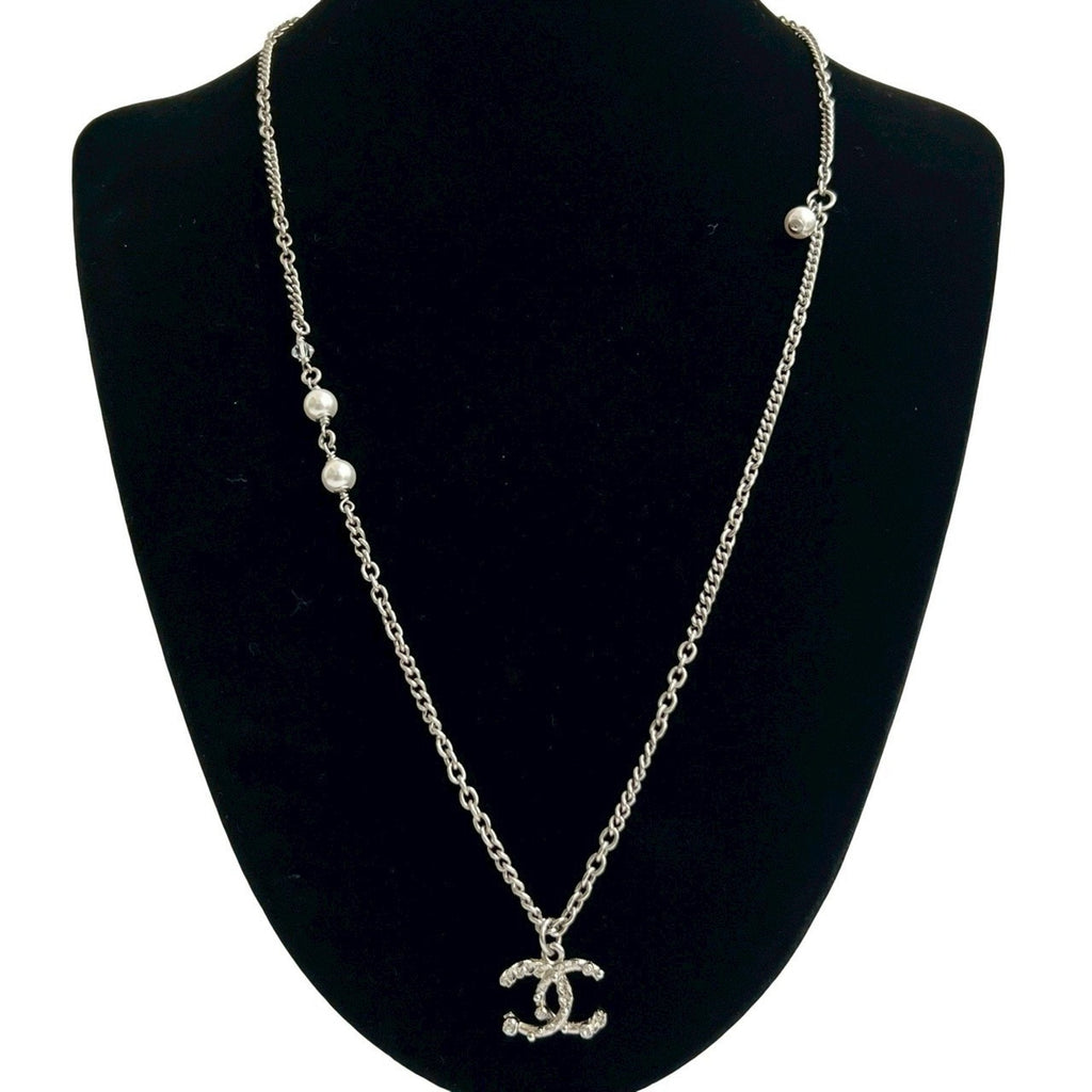 CC Logo Chain Pendant Necklace Sterling Silver