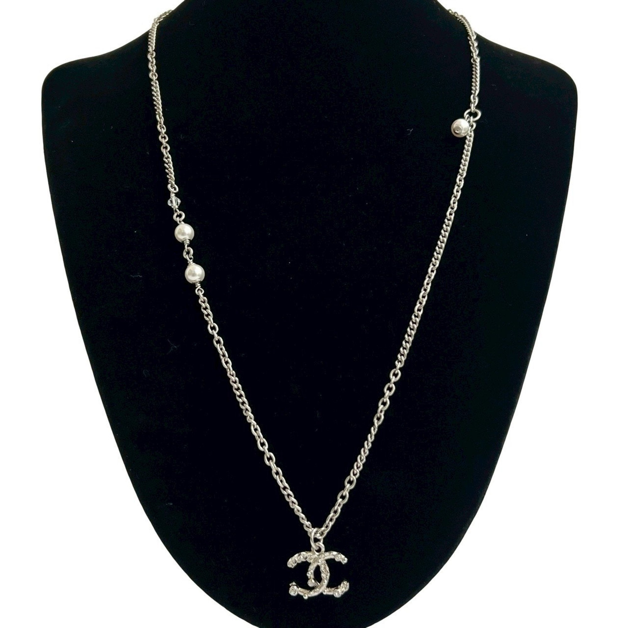 CC Logo Chain Pendant Necklace Sterling Silver