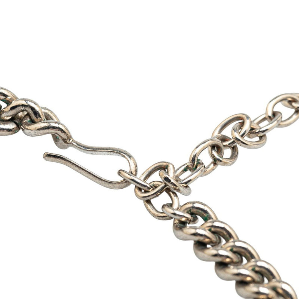 Oval Tag Pendant Necklace Sterling Silver