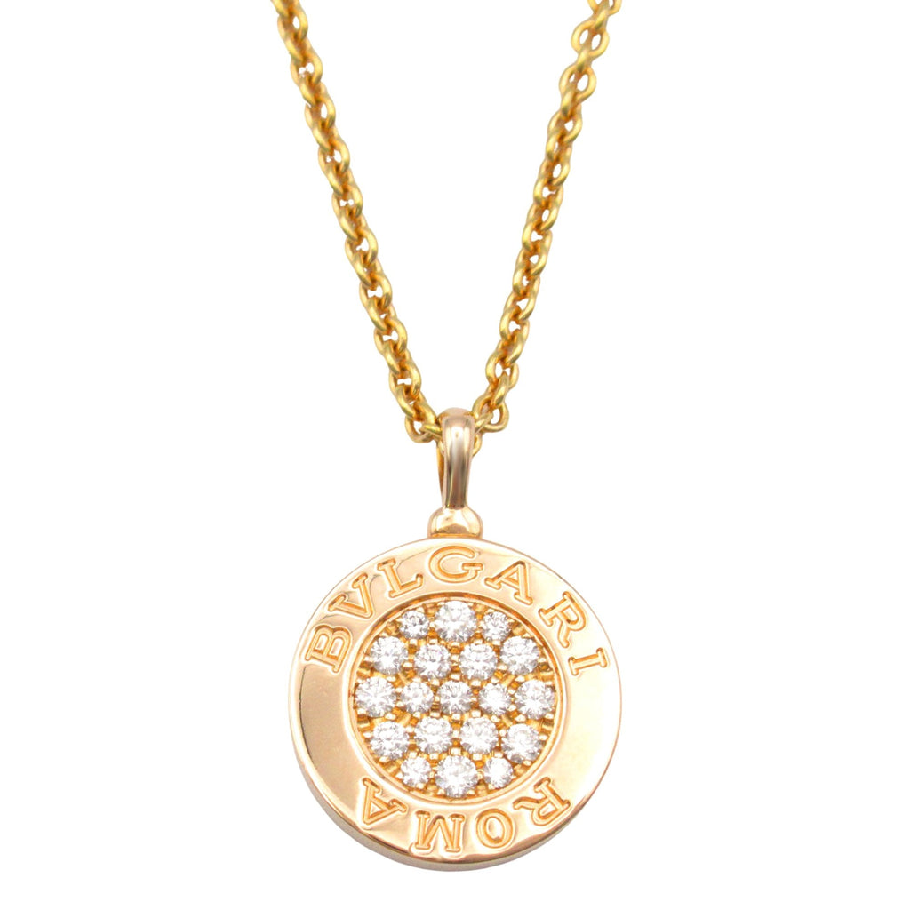 Pendant Necklace 18K Rose Gold with Diamond and Onyx