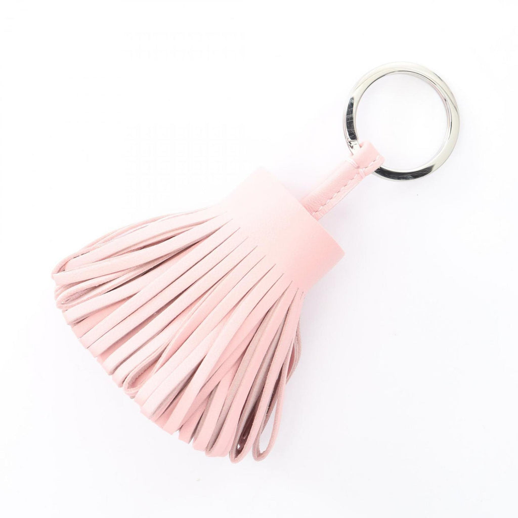 Charm Agneau Milo and Leather Pink Rose Sakura Silver Handbag Charm