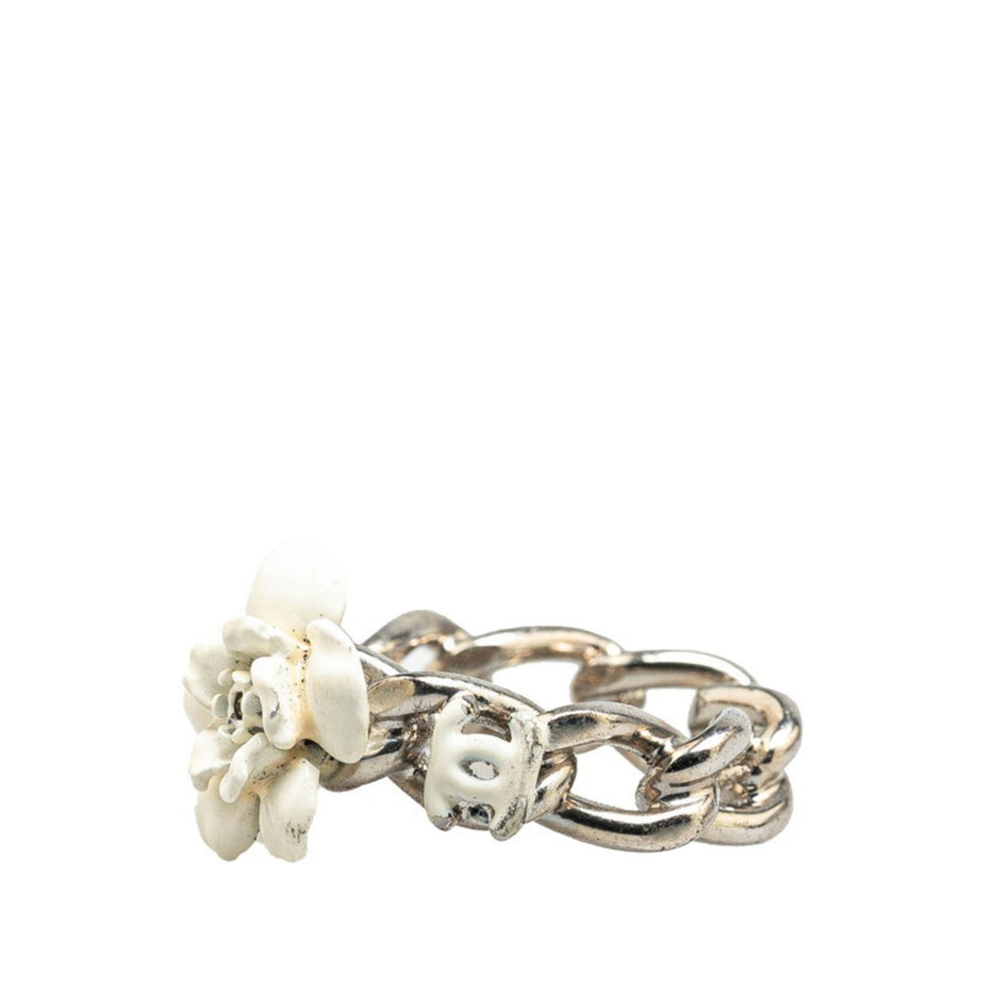 CC Logo Ring Silver-Tone Metal
