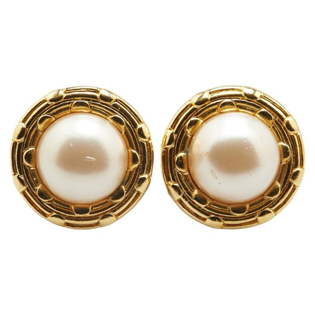 Clip-On Earrings Pearl Clip-On Gold-Tone Metal