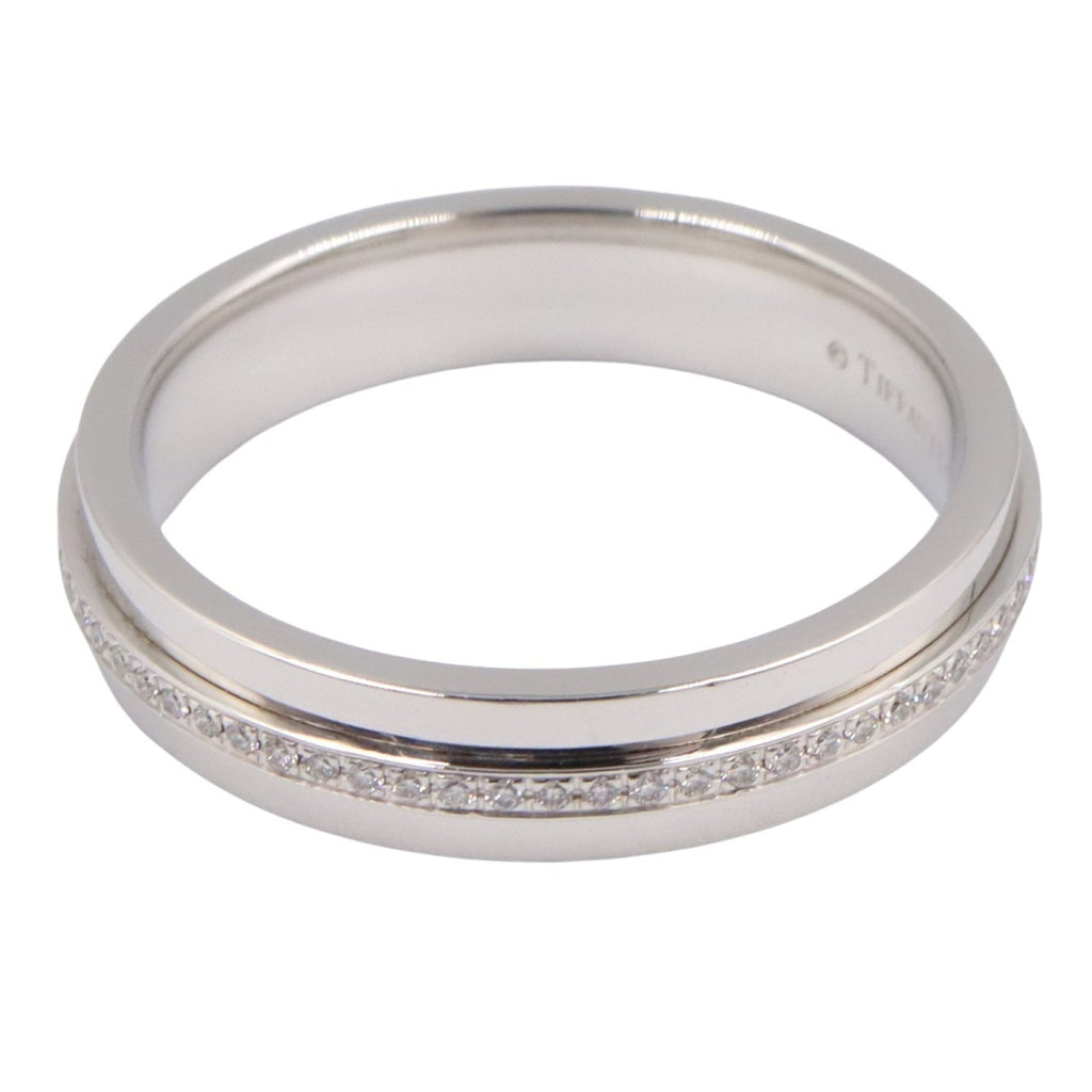 T Two Band Ring 18K White Gold with Diamond