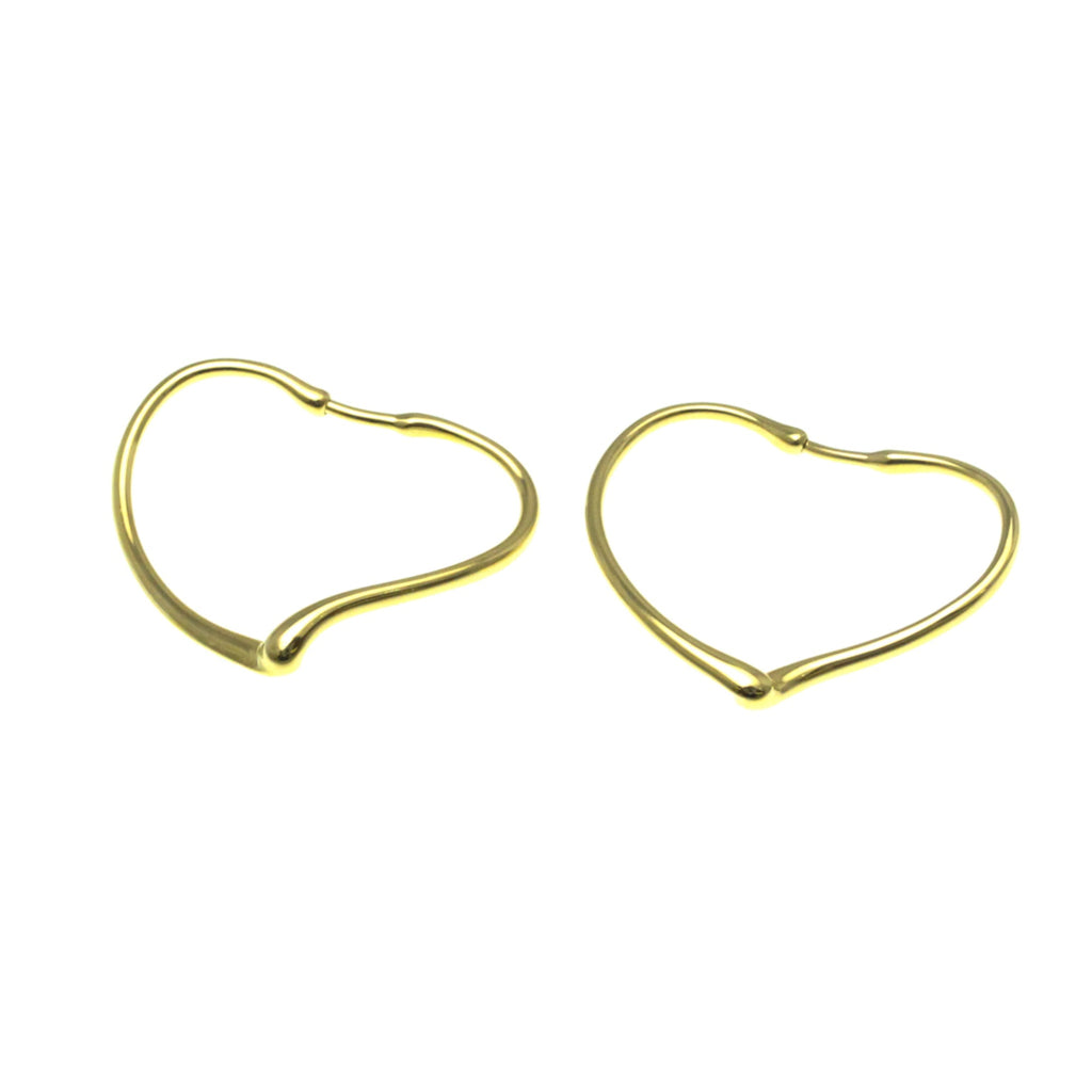 Open Heart Earrings 18K Yellow Gold 36mm 18K Yellow Gold