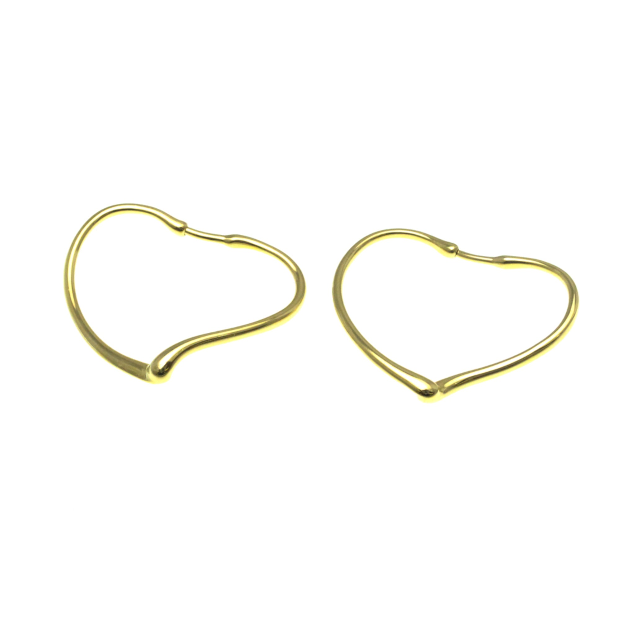Open Heart Earrings 18K Yellow Gold 36mm 18K Yellow Gold
