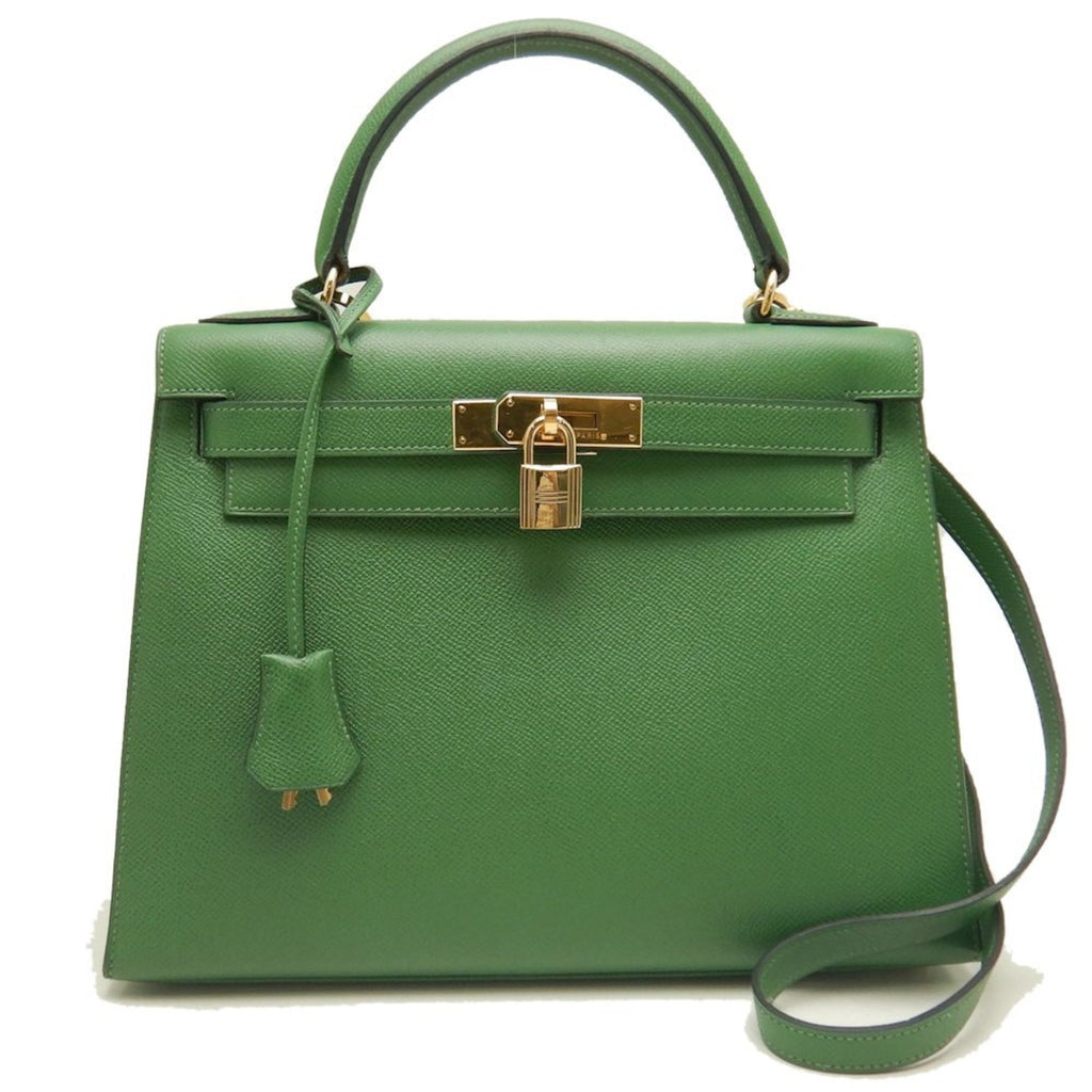 Kelly Handbag Green Epsom with Gold Hardware 28