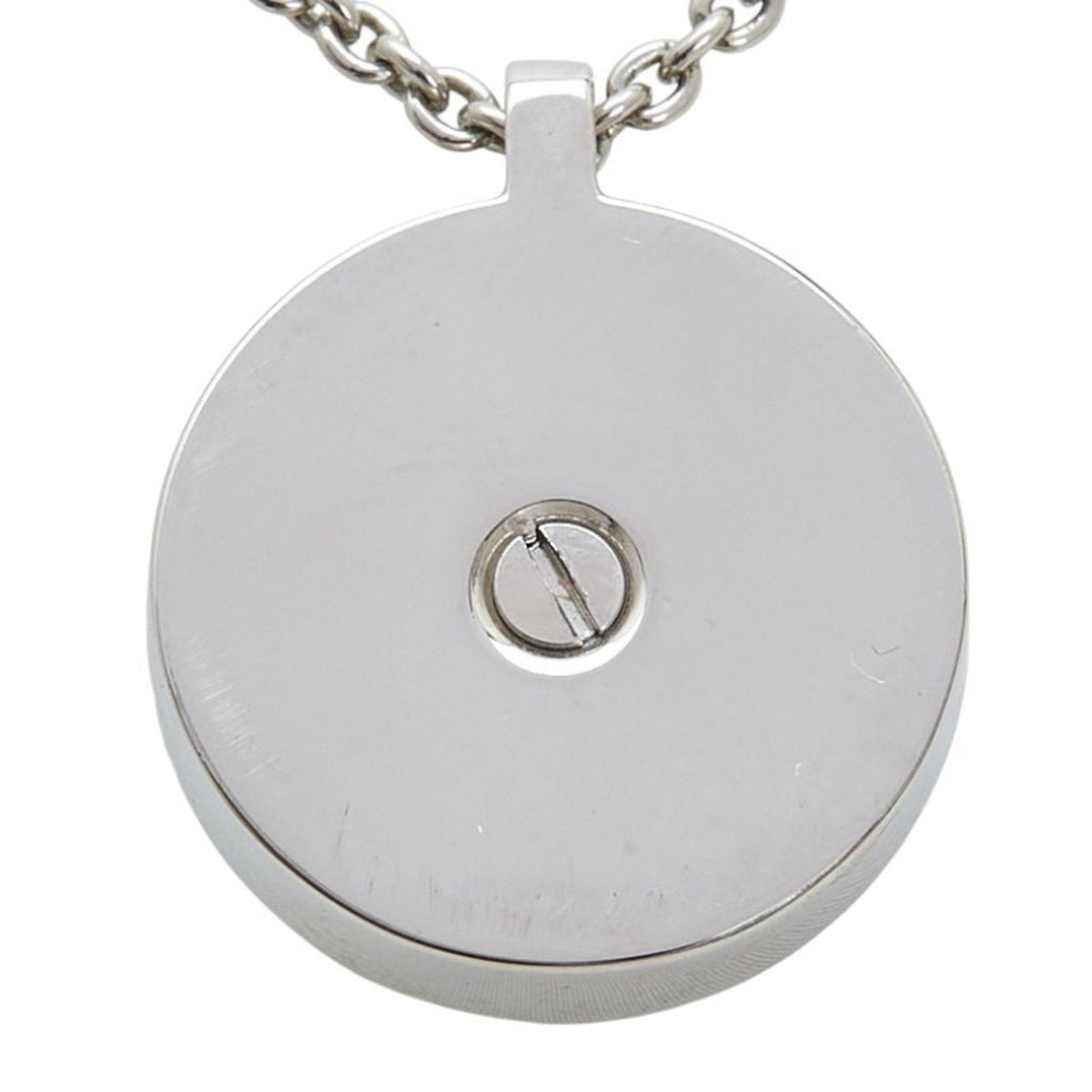 Pendant Necklace Black and Silver Metal