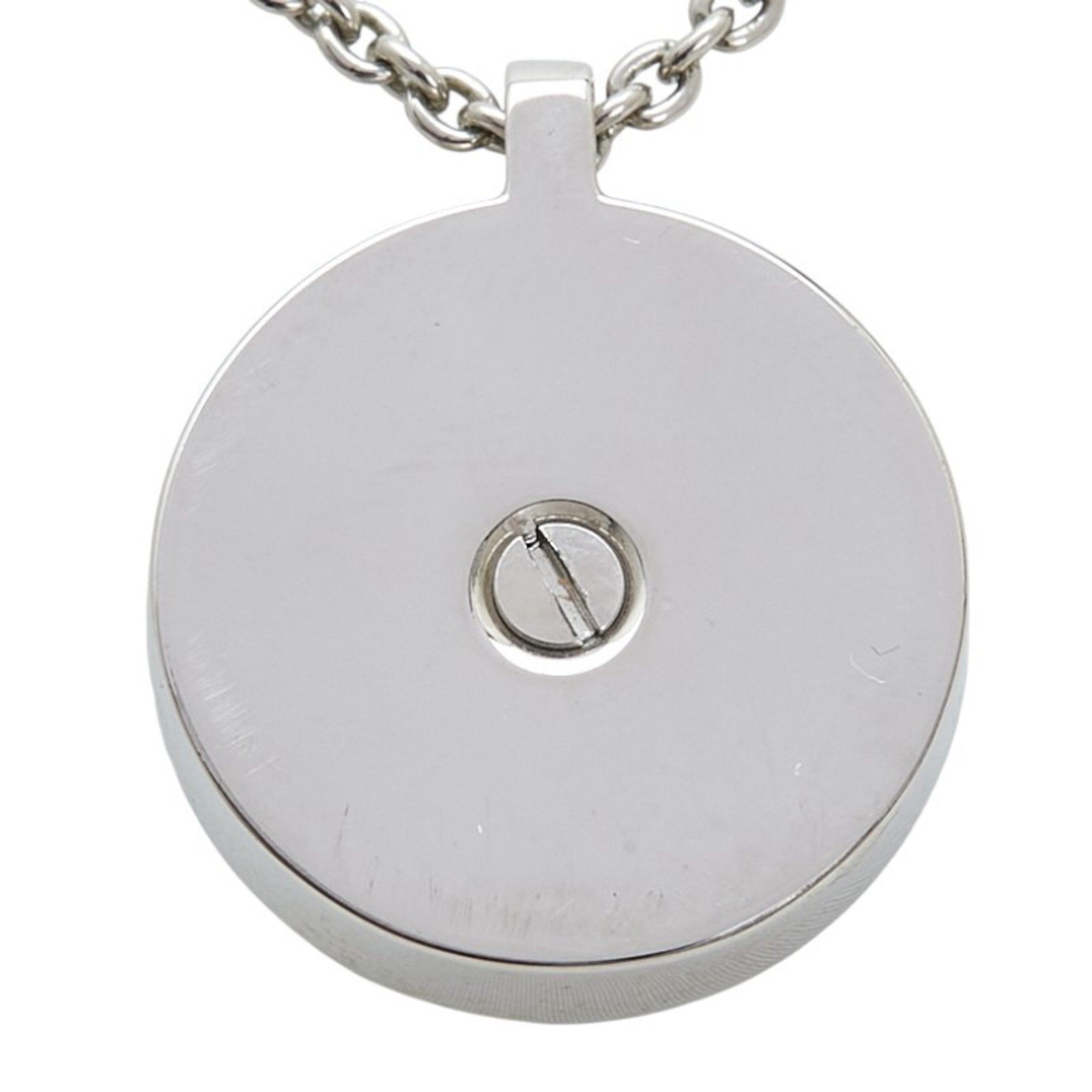Pendant Necklace Black and Silver Metal