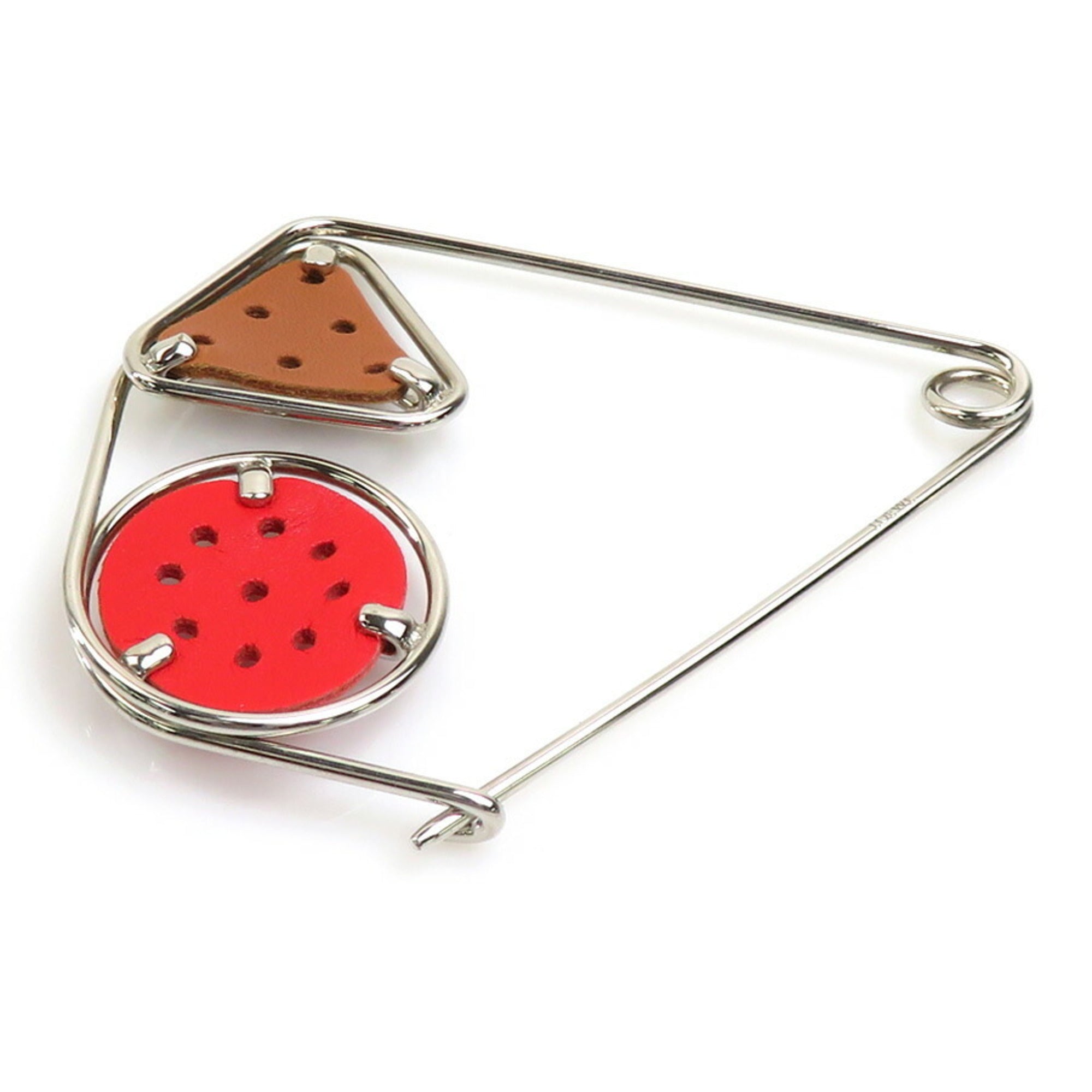 Brooch Leather and Metal