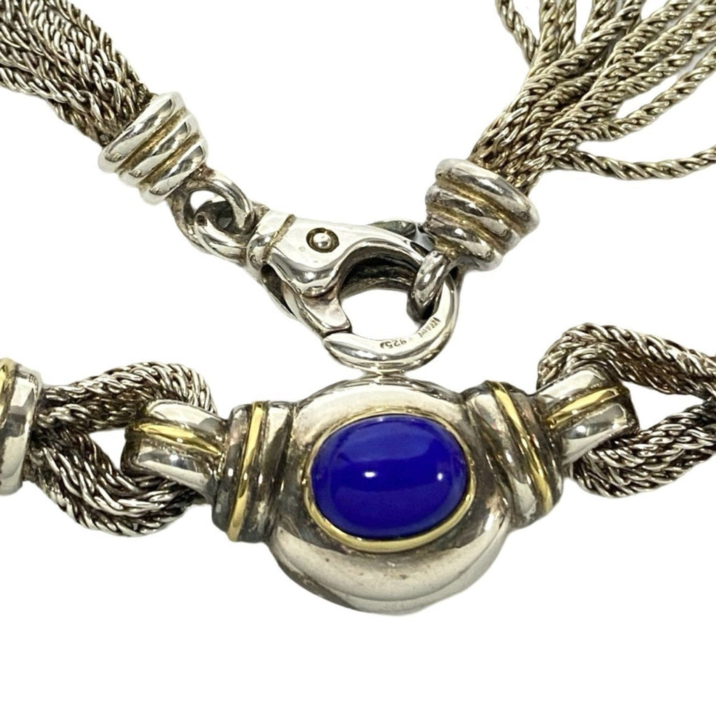 Pendant Necklace 10K Gold and Sterling Silver