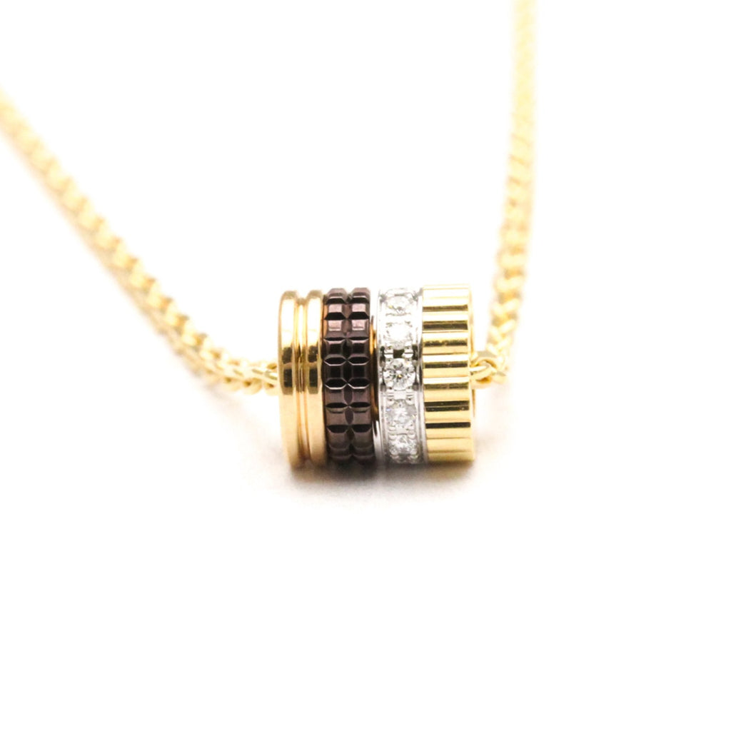 Pendant Necklace with Diamond 18K Tricolor Gold