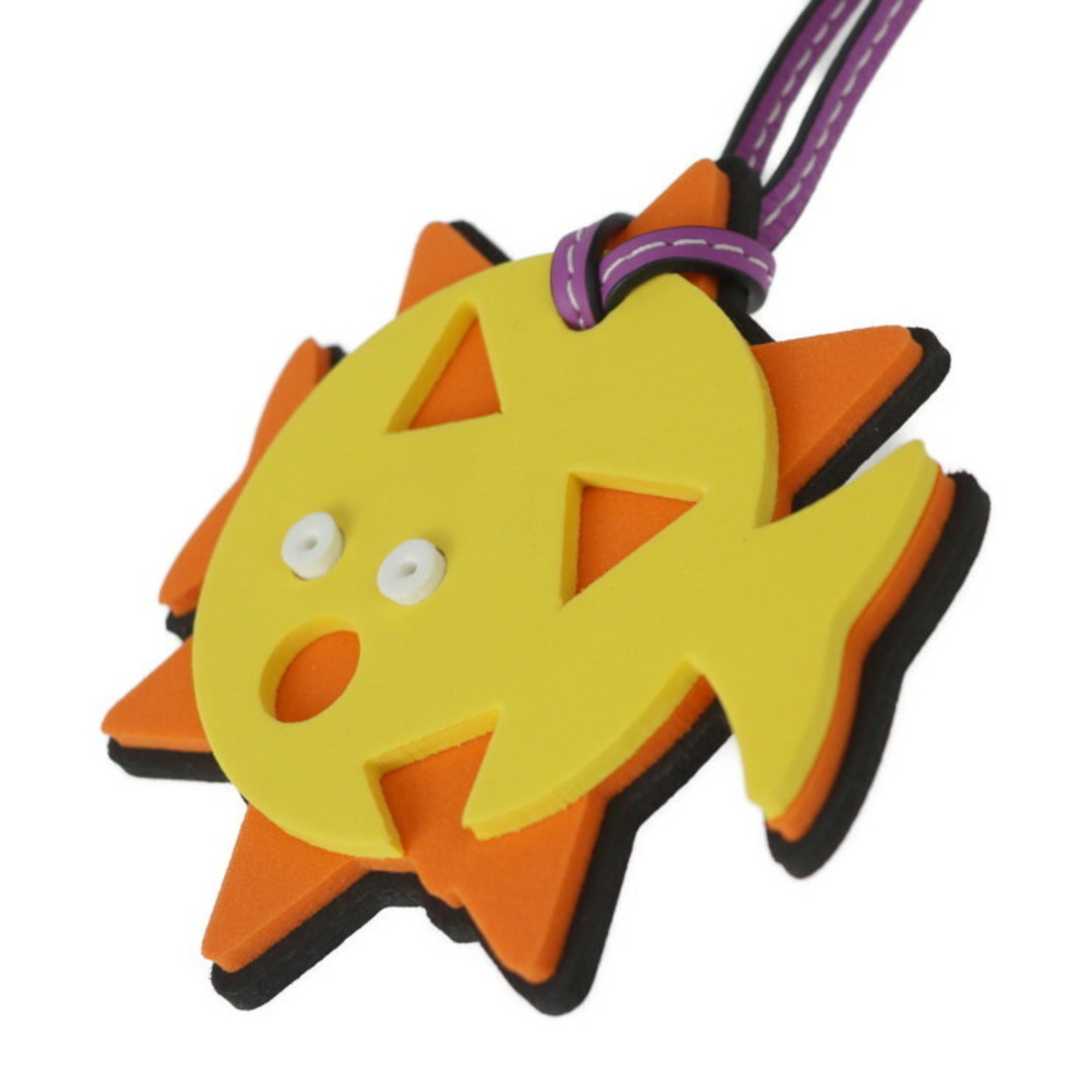 Charm Leather Black Orange Purple Yellow Handbag Charm