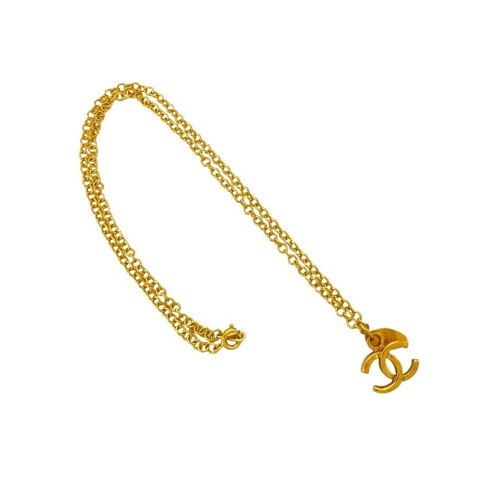 CC Logo Chain Pendant Necklace Metal