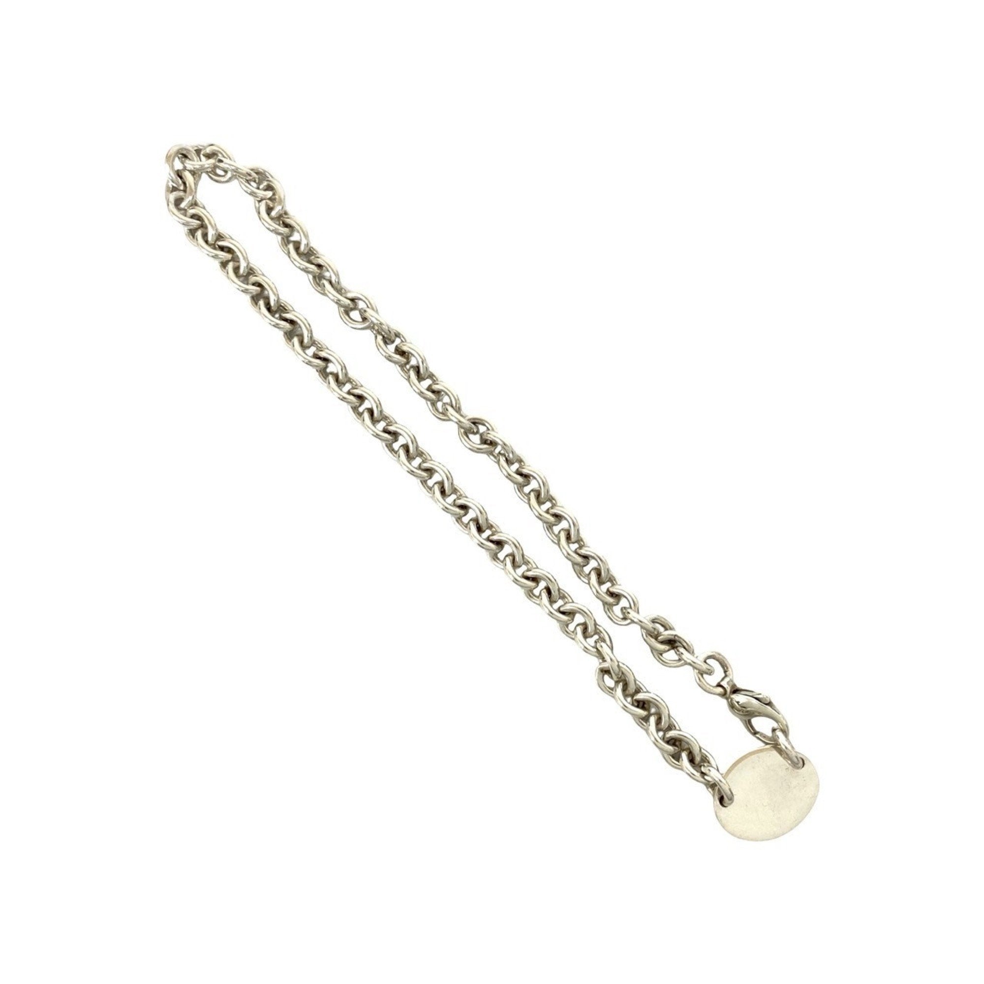 Oval Tag Pendant Necklace Sterling Silver
