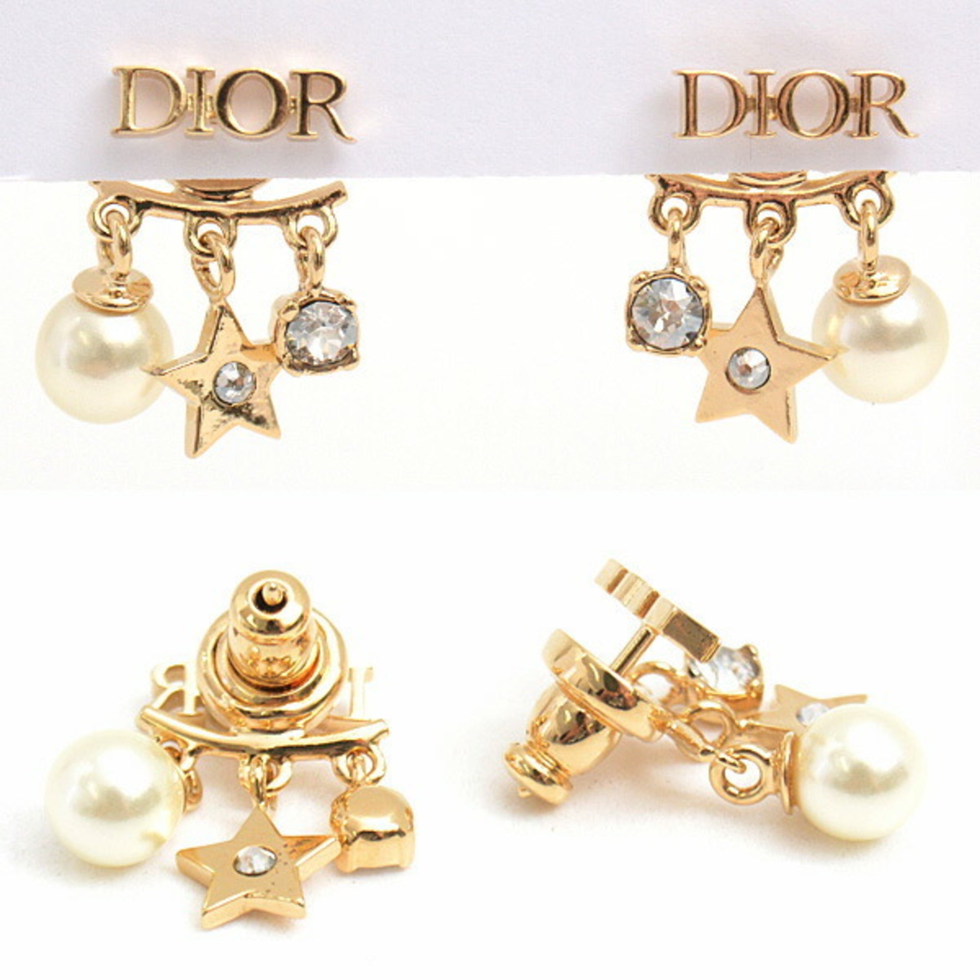 Pearl Earrings Metal and Resin