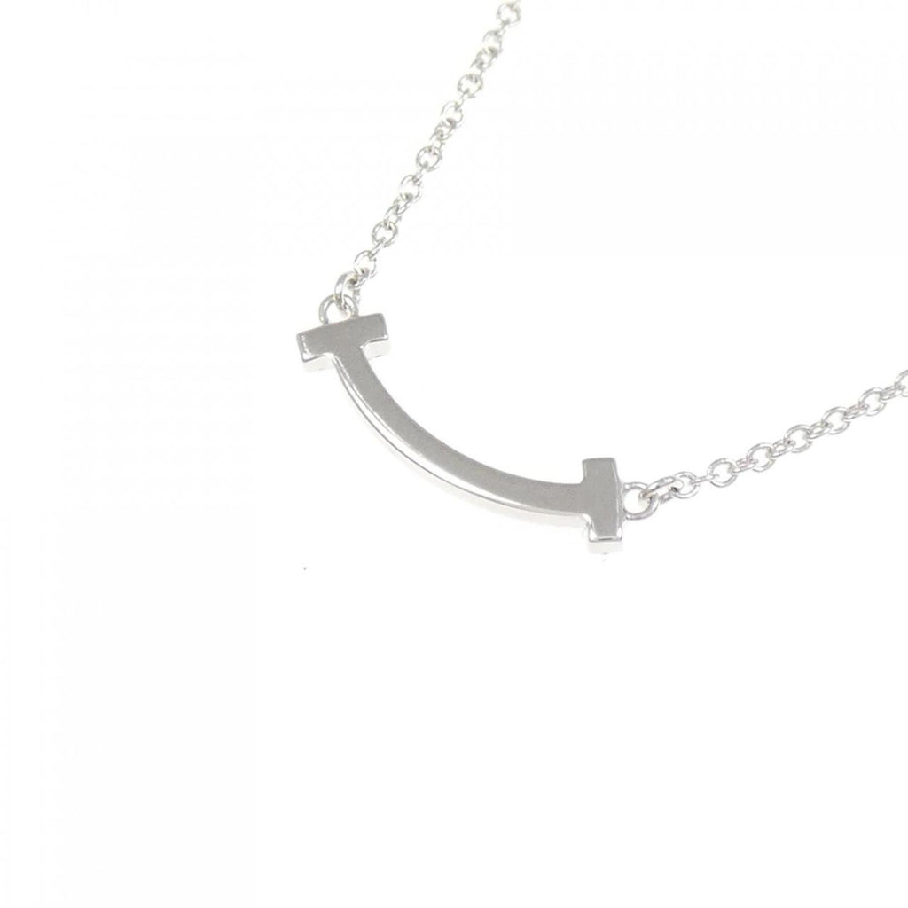 T Smile Mini Pendant Necklace 18K White Gold