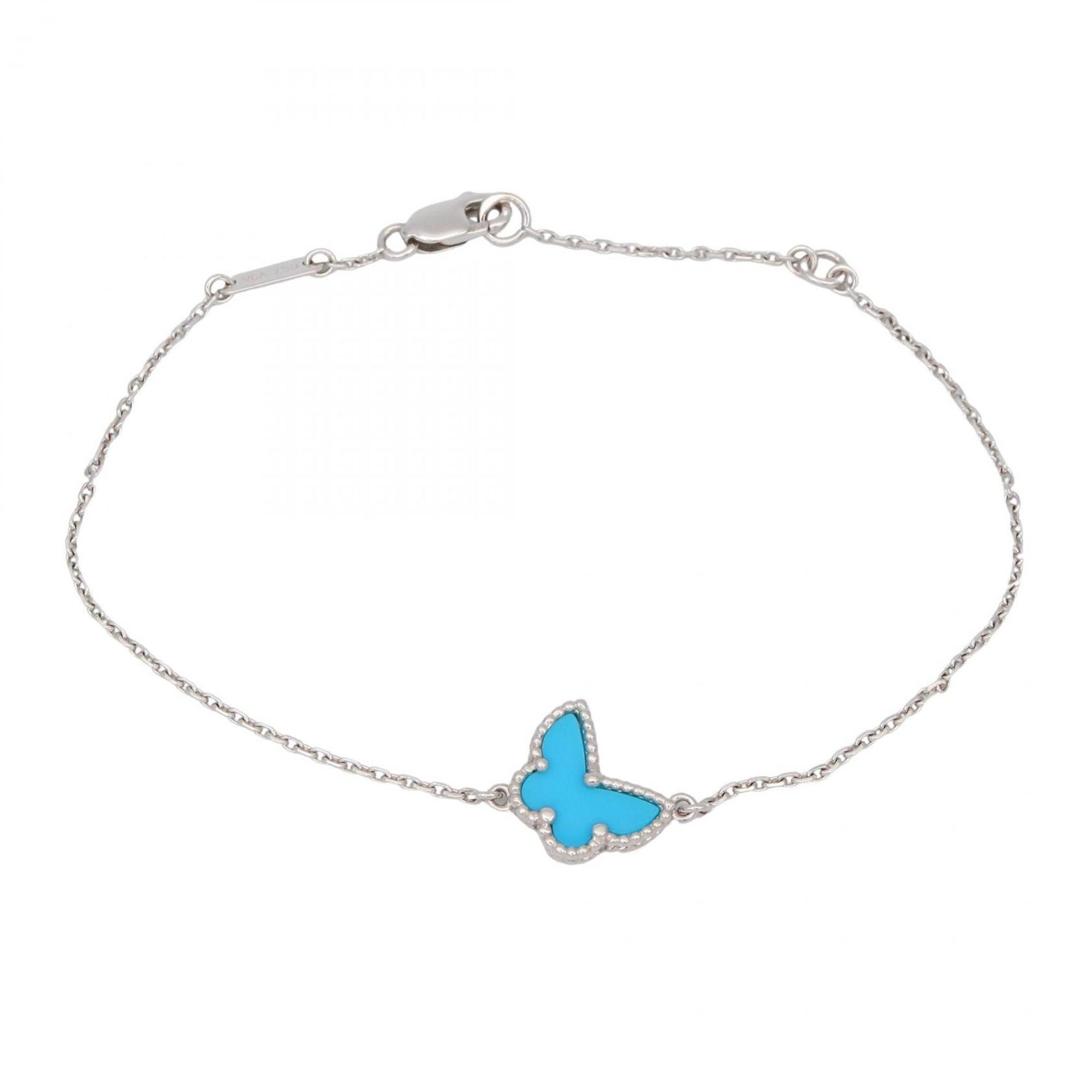 Sweet Papillon Bracelet 18K White Gold With Turquoise