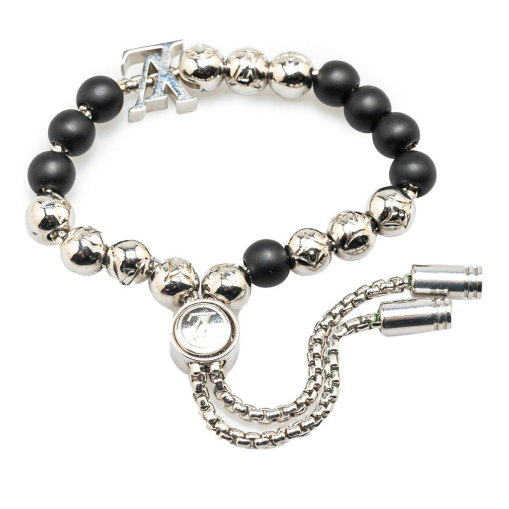 Monogram Bracelet Black and Silver Metal