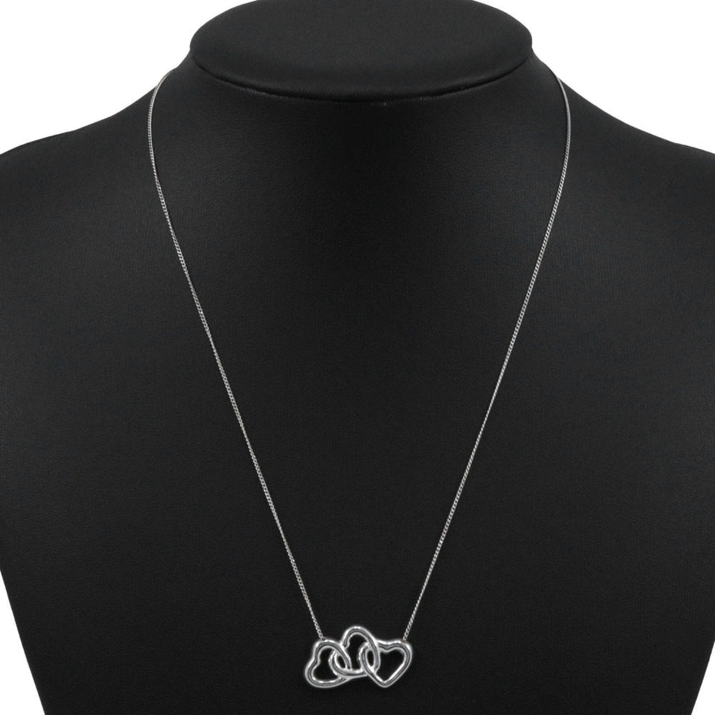 Triple Heart Pendant Necklace Sterling Silver