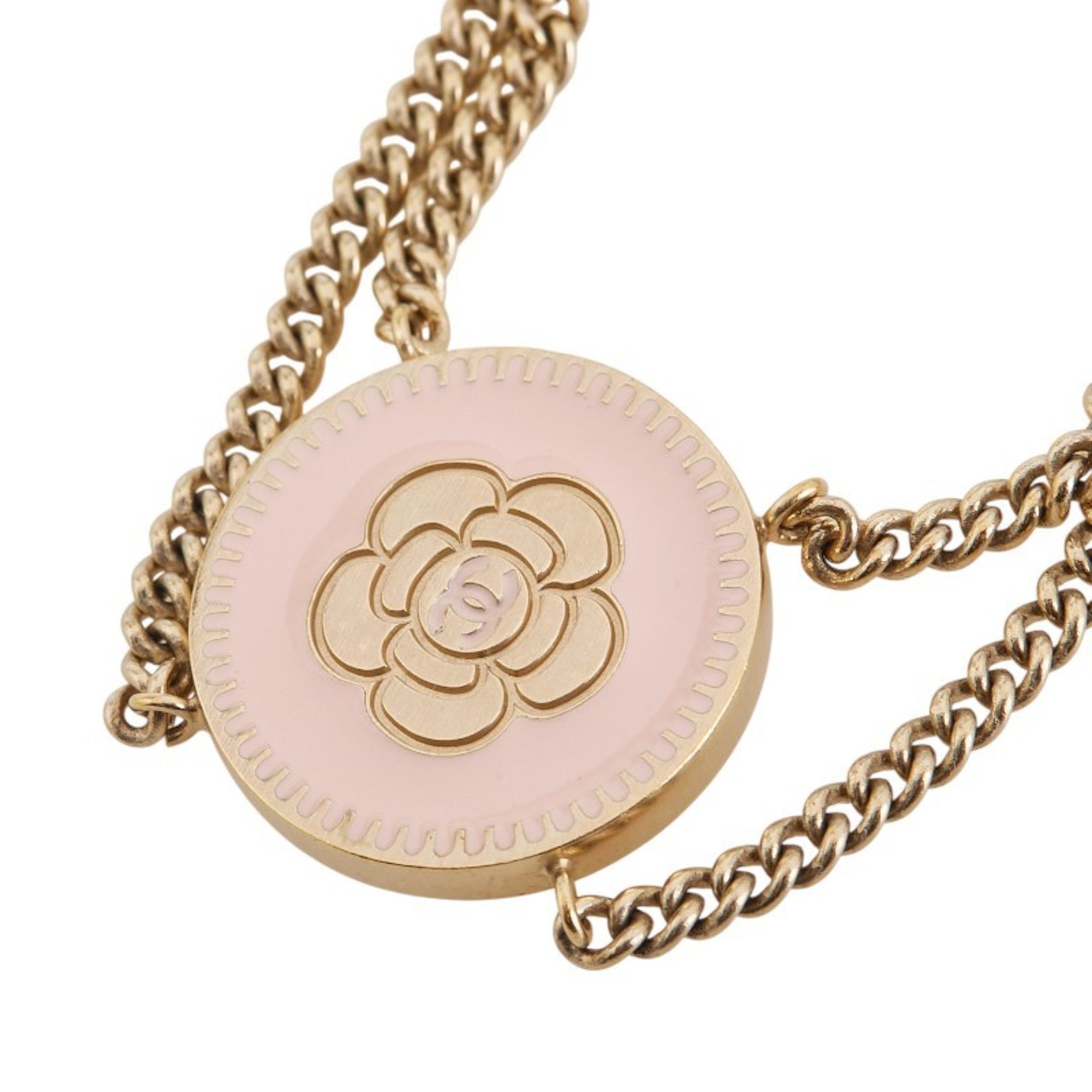 CC Logo Round Chain Bracelet Gold-Tone Metal