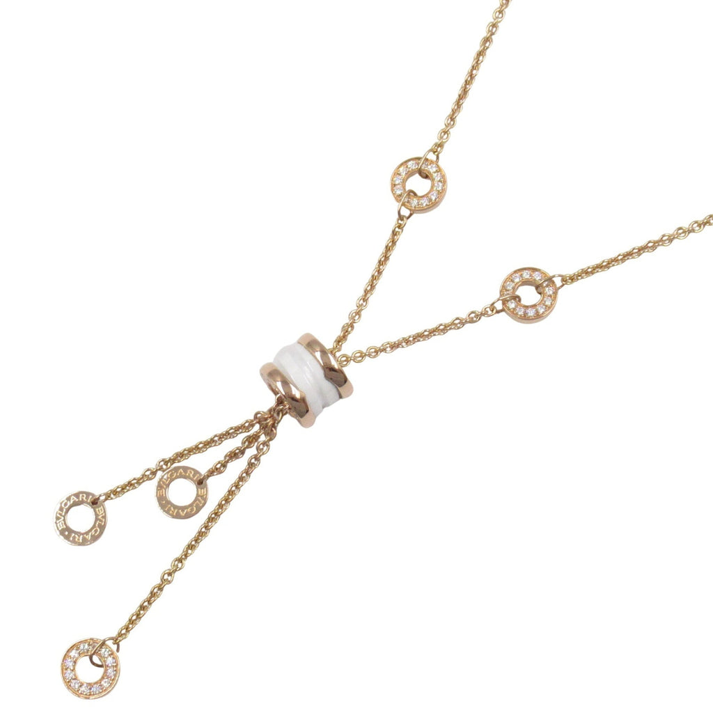 B.Zero1 Pendant Necklace Ceramic and 18K Rose Gold with Diamond