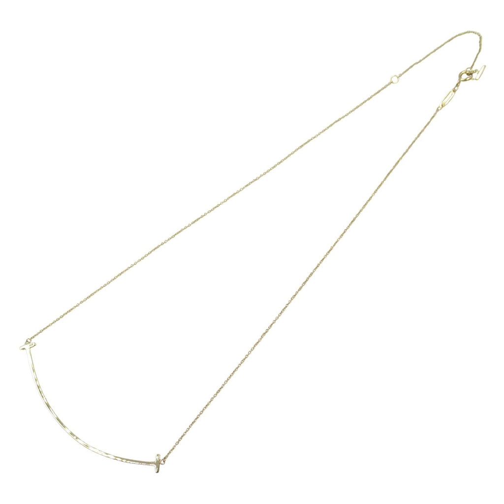 T Smile Pendant Necklace 18K Yellow Gold