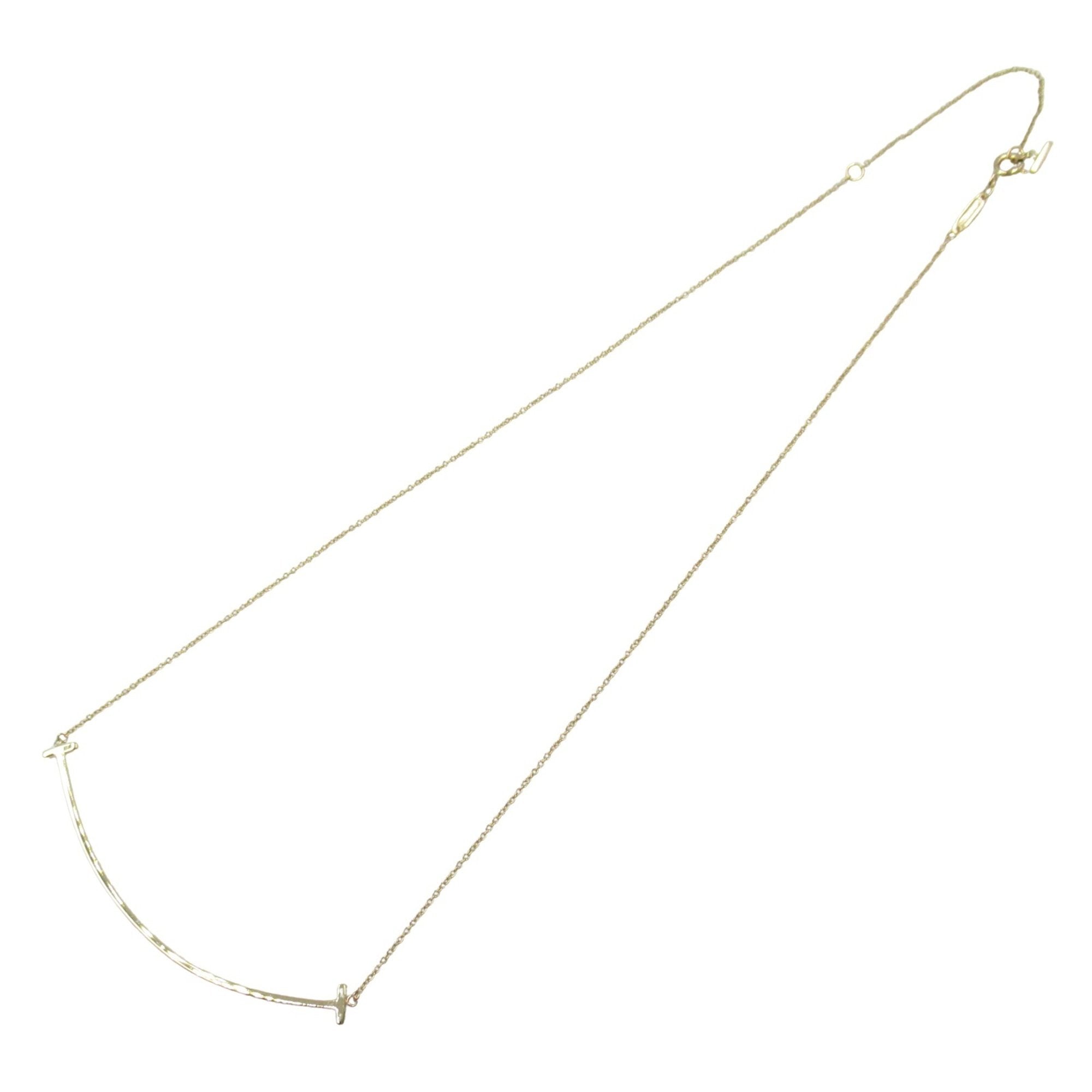 T Smile Pendant Necklace 18K Yellow Gold