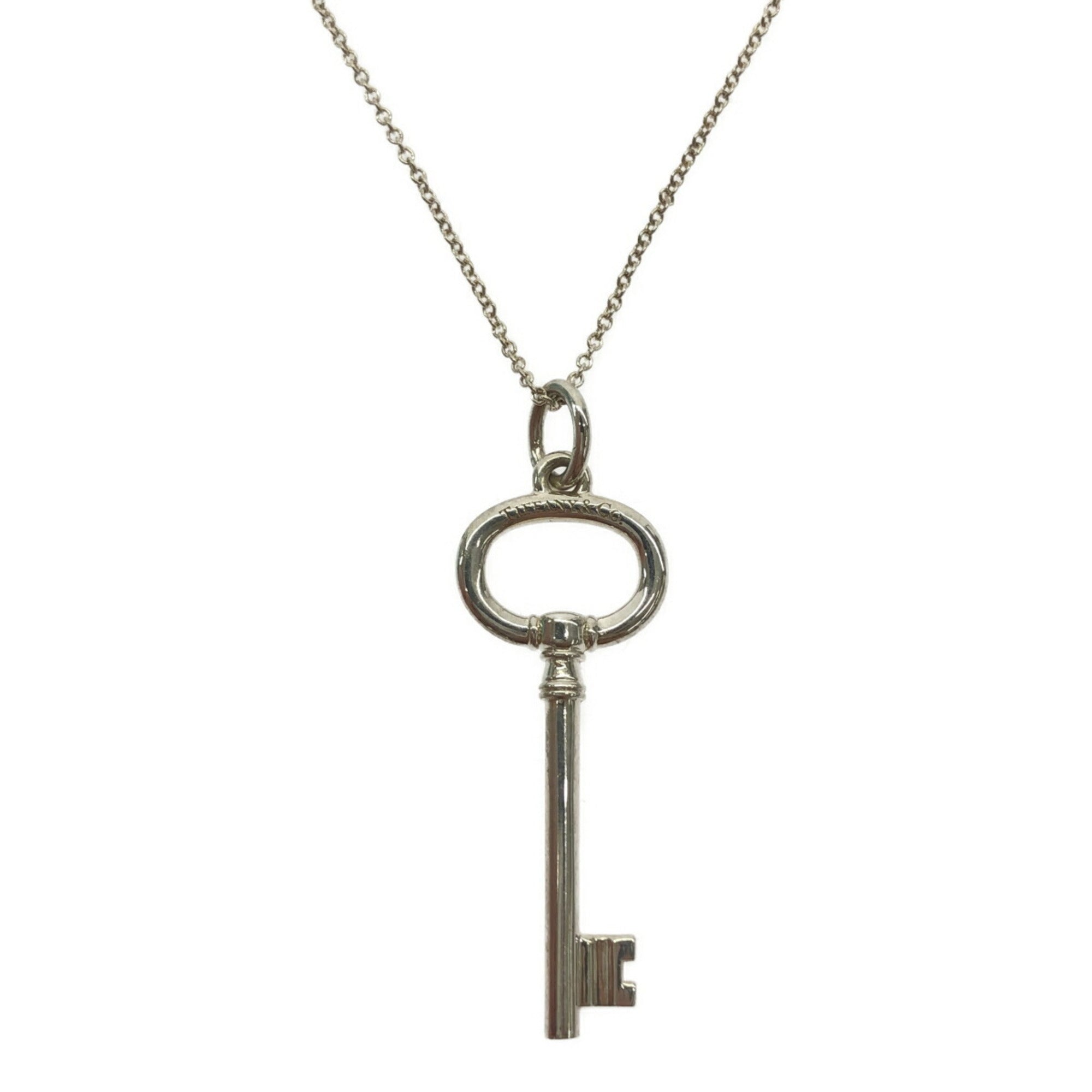 Oval Key Pendant Necklace Sterling Silver