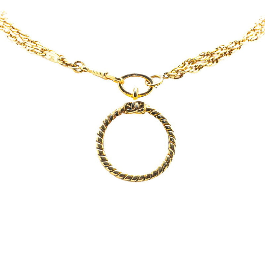 CC Logo Chain Pendant Necklace Metal