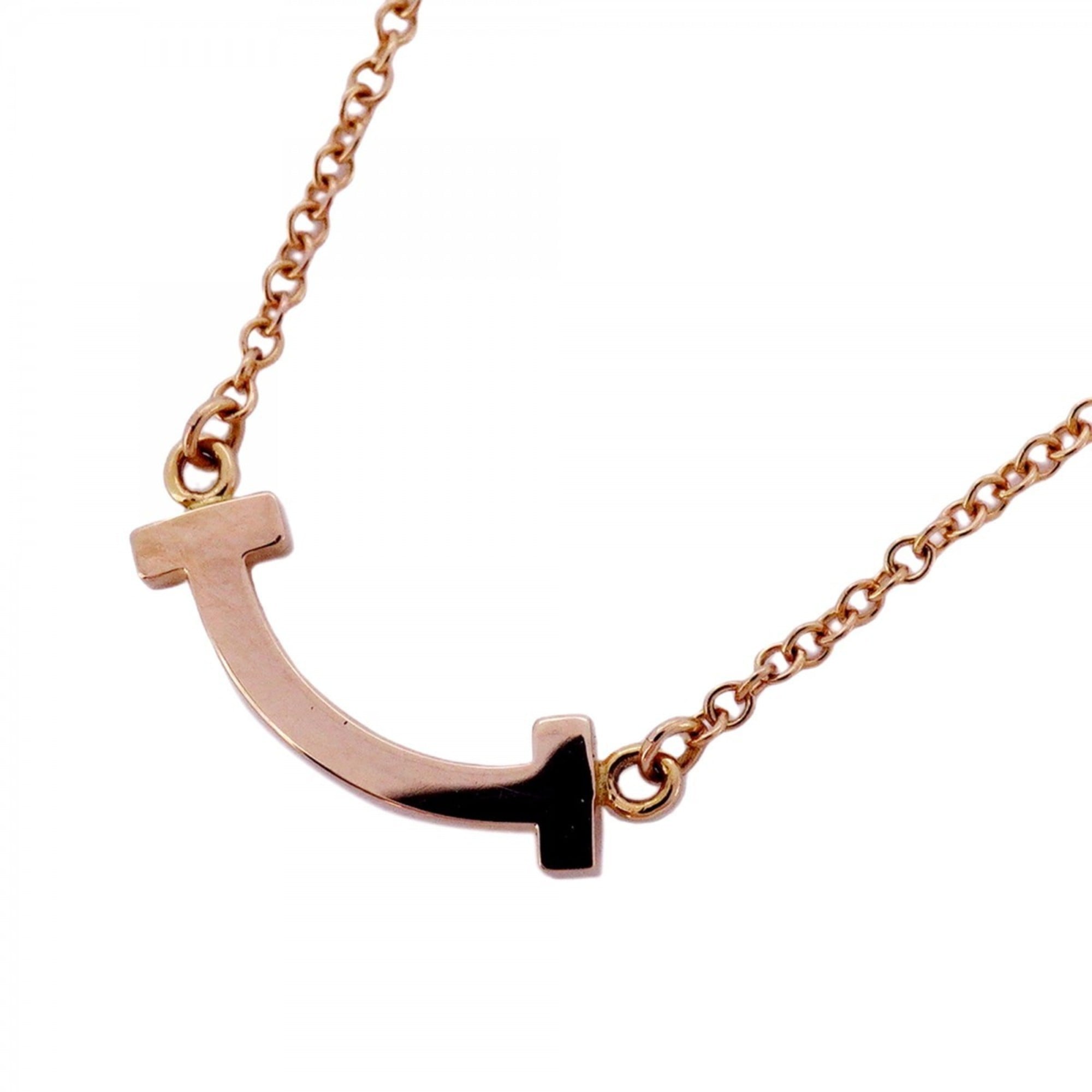 T Smile Mini Pendant Necklace 18K Rose Gold